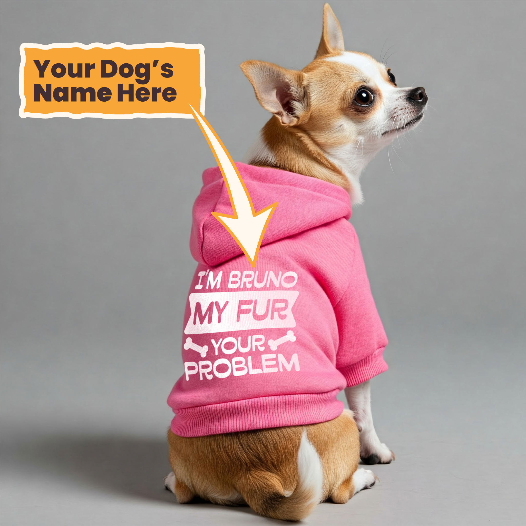 I'm Bruno. My fur, your problem - personalized hoodie with your dog name – dog hoodie – dog clothes