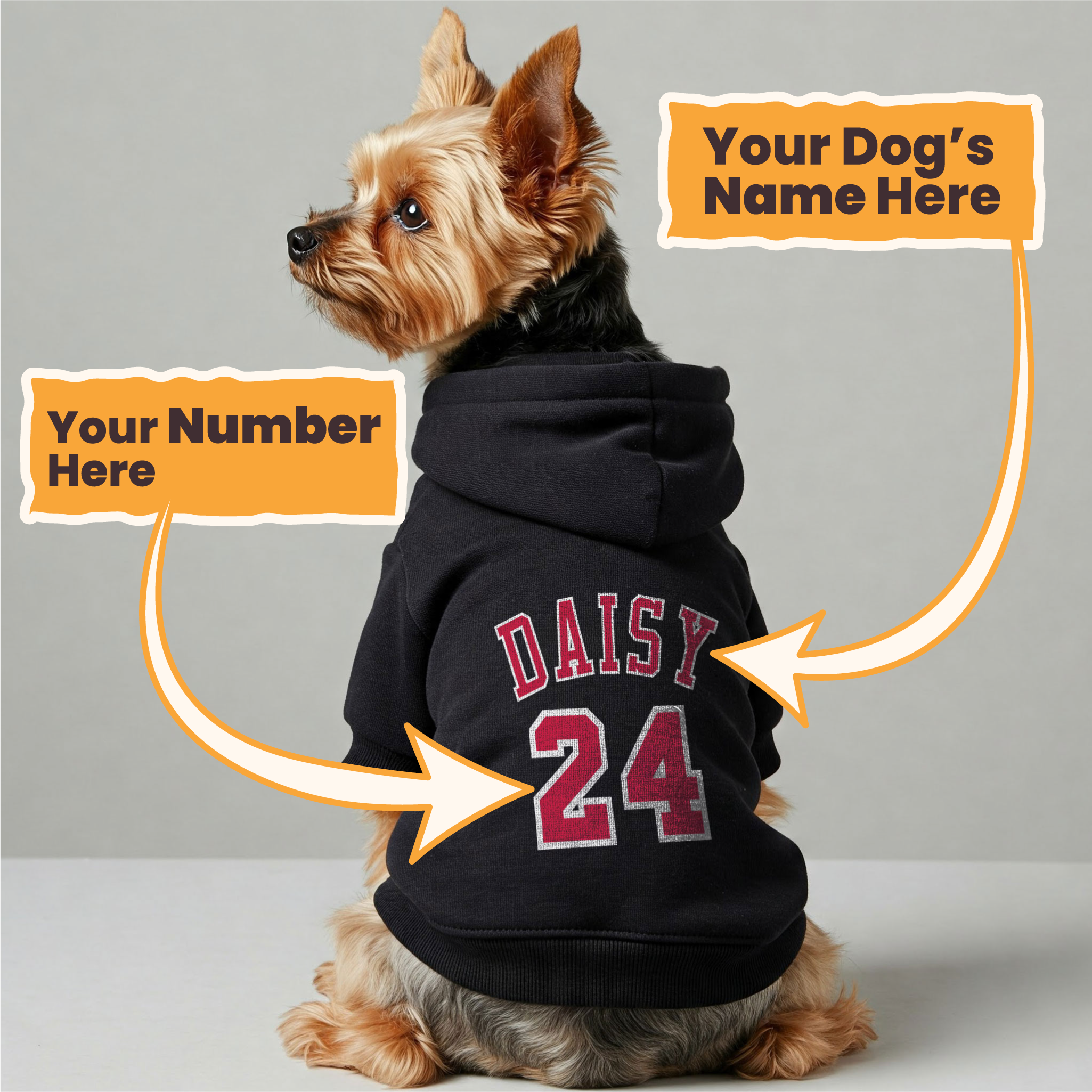 Basketball player–Personalized hoodie with your dog name and Number– dog hoodie – dog clothes