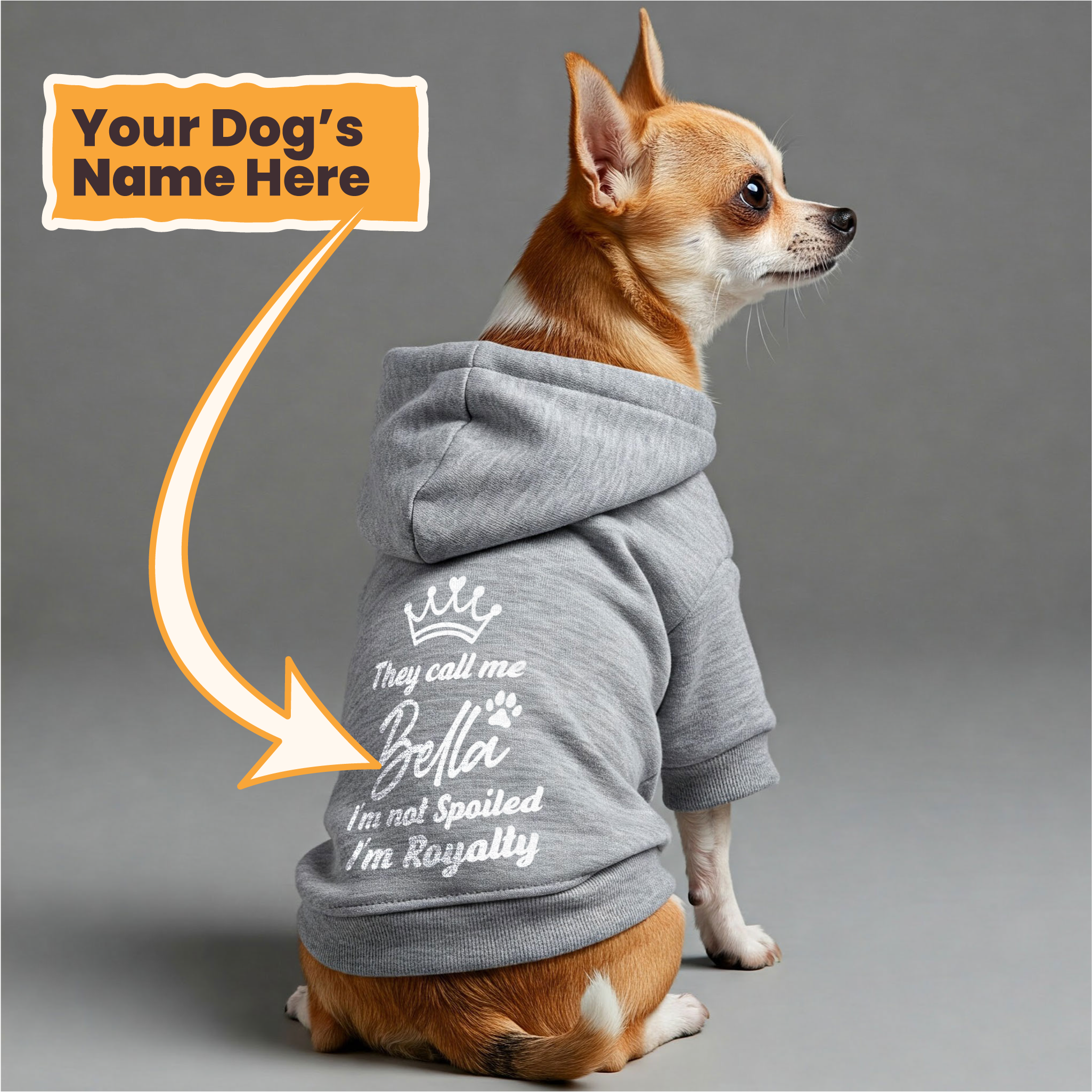 They call me Bella. Im not spoiled, Im royalty - personalized hoodie with your dog name – dog hoodie – dog clothes