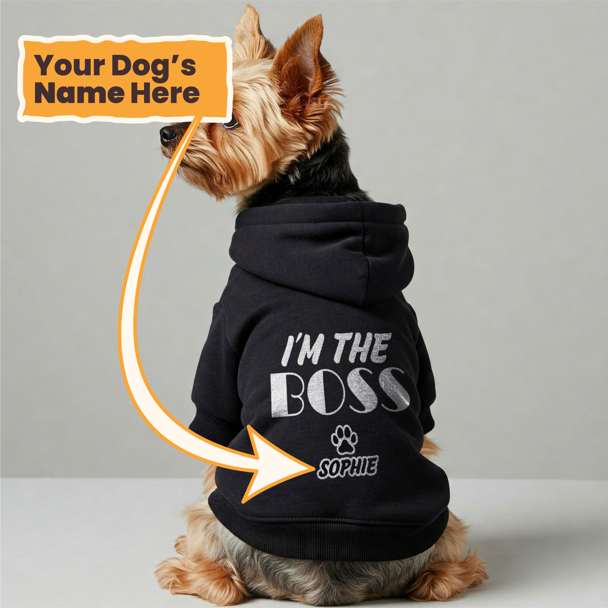 Im the Boss - personalized hoodie with your dog name – dog hoodie – dog clothes