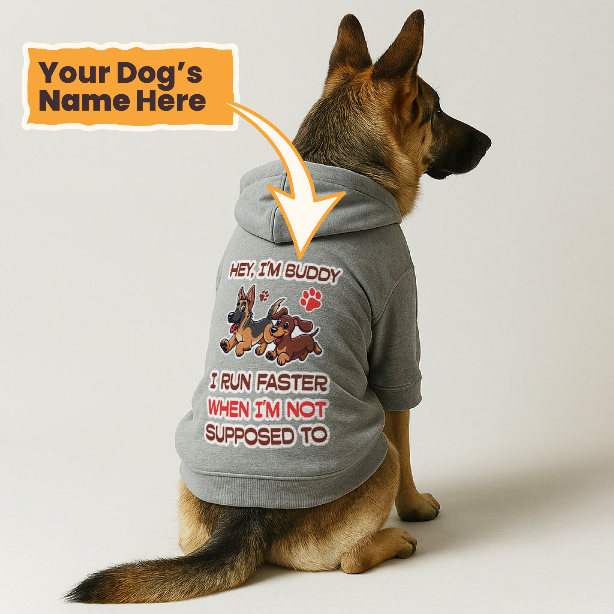 I Run Faster - personalized hoodie with your dog name – dog hoodie – dog clothes