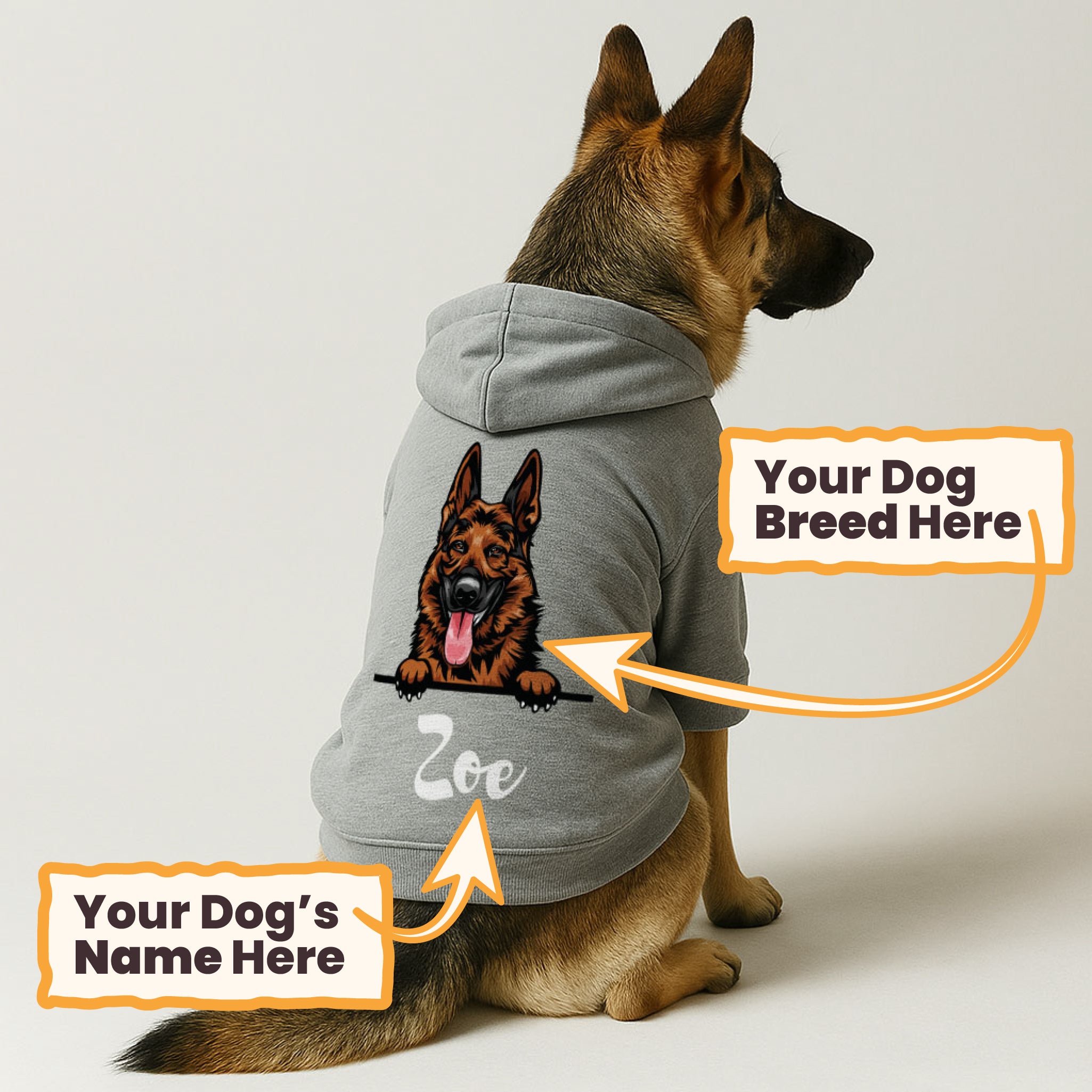 Milo - personalized hoodie with your dog name and breed – dog hoodie – dog clothes