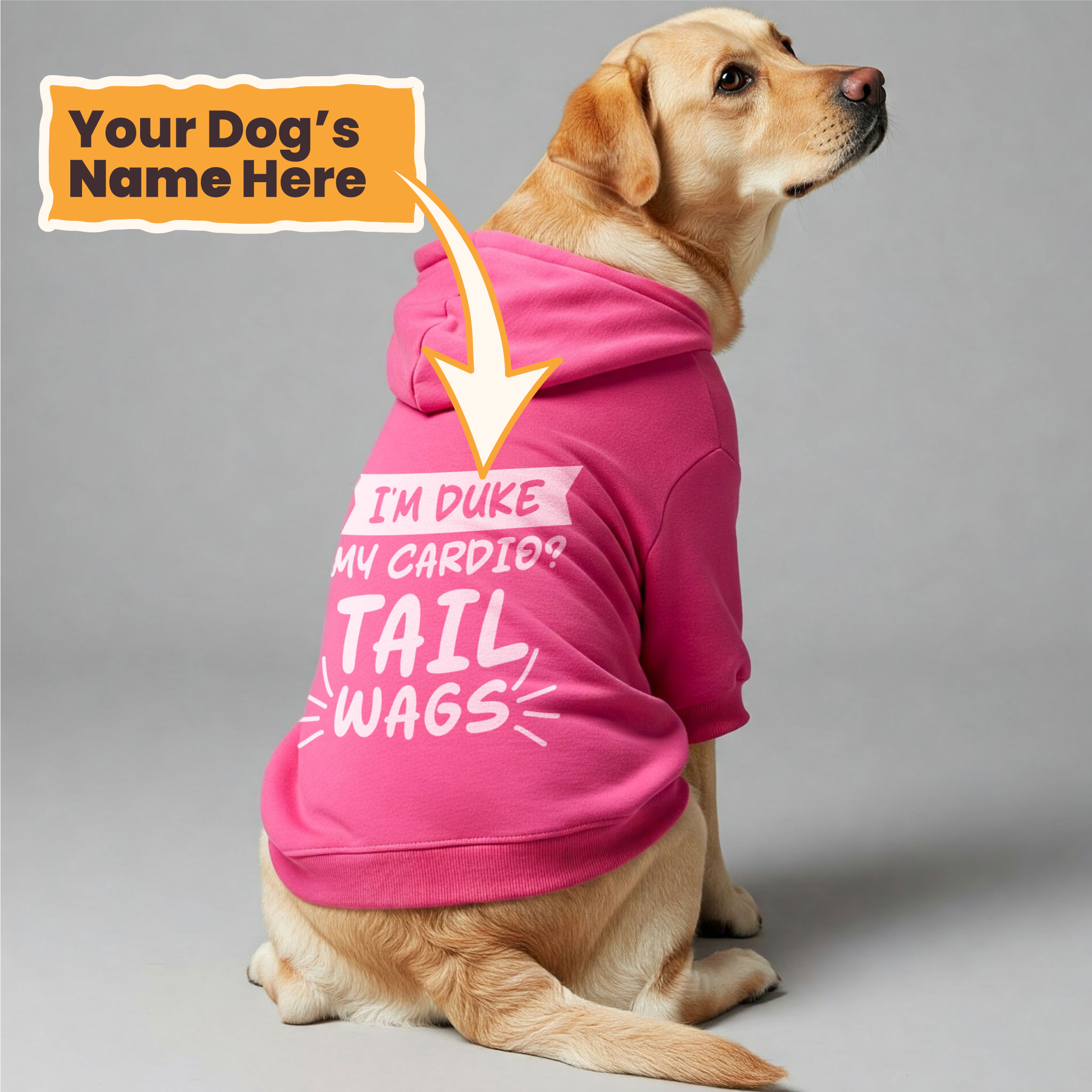 I’m DUKE. My cardio Tail wags - personalized hoodie with your dog name – dog hoodie – dog clothes