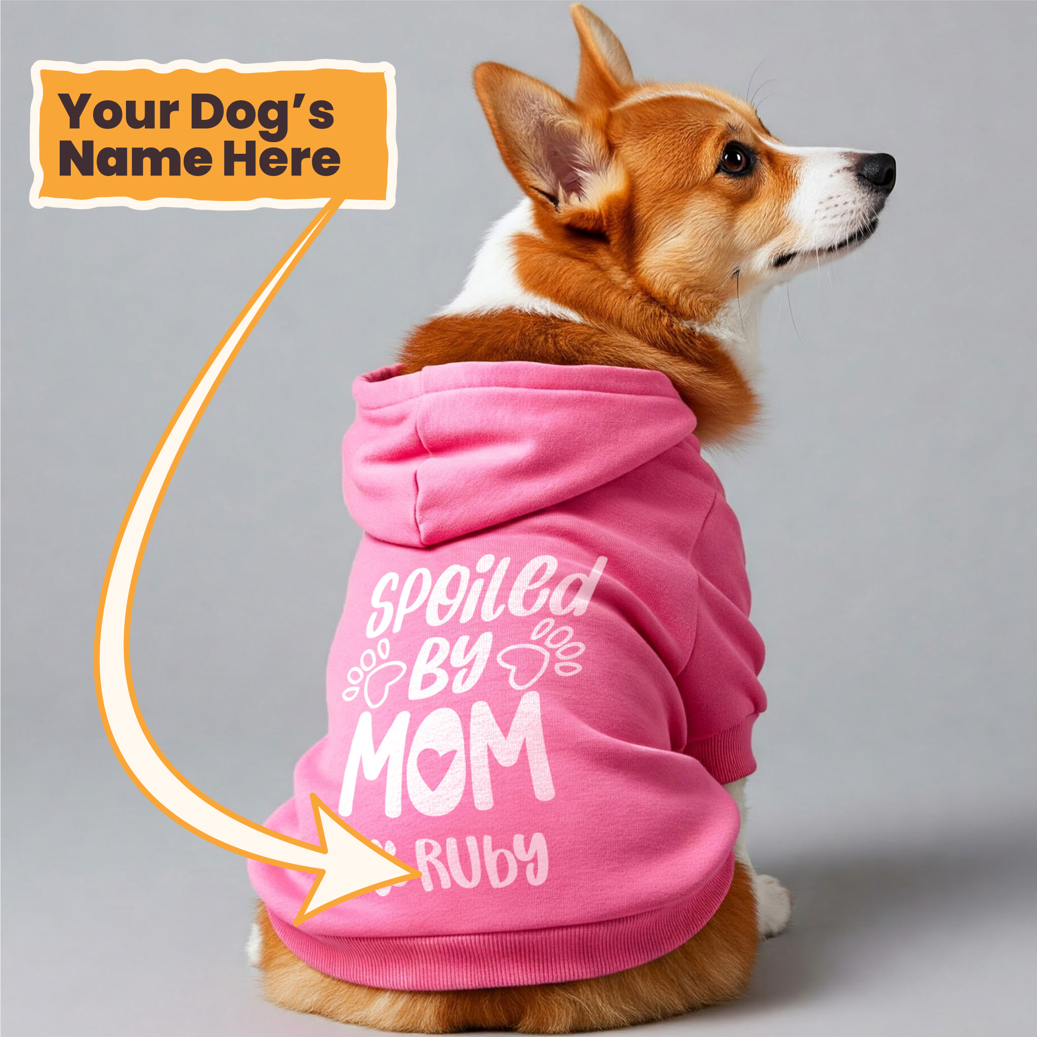 Spoiled by Mom - personalized hoodie with your dog name – dog hoodie – dog clothes