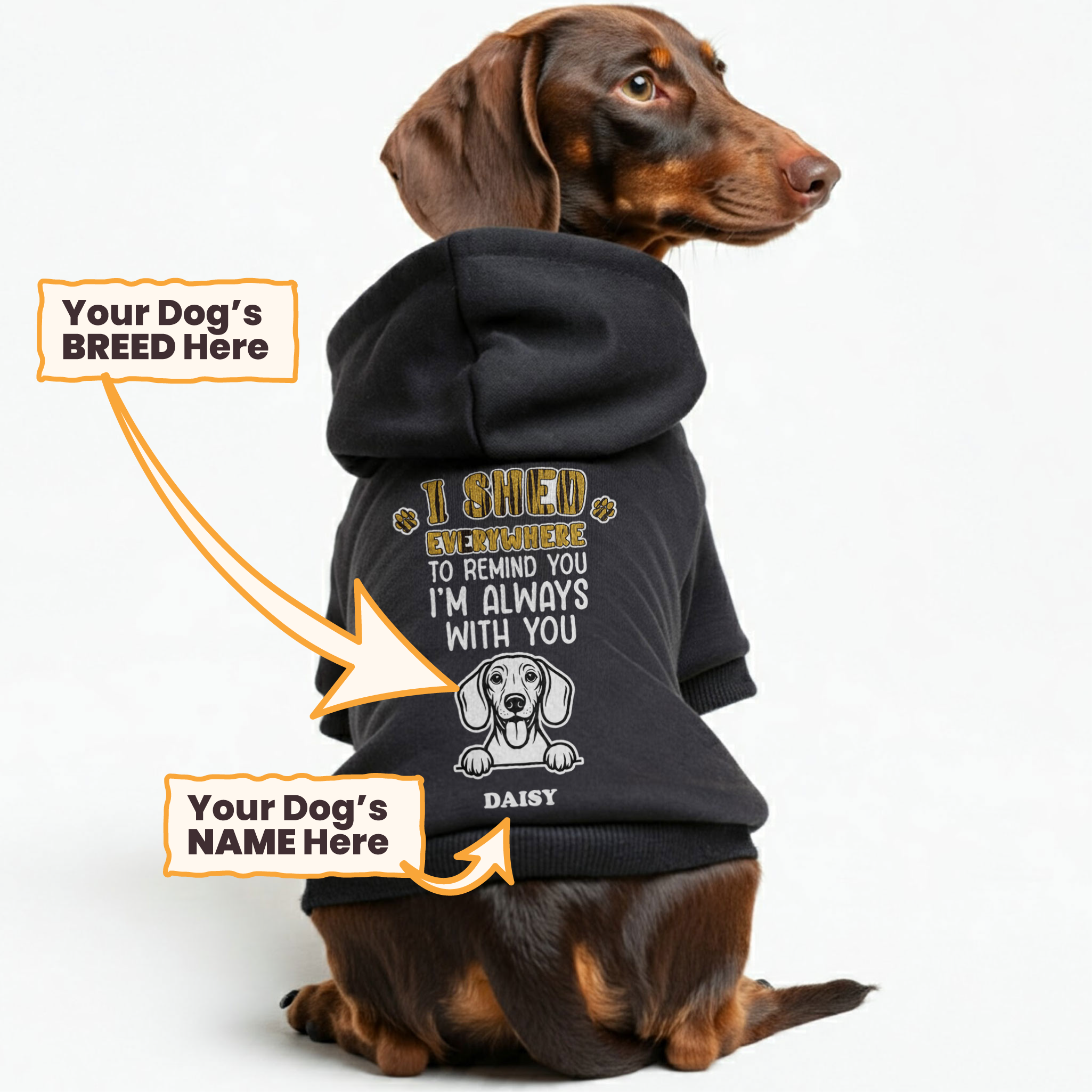 I SHED EVERYWHERE - personalized hoodie with your dog’s name and breed – dog hoodie – dog clothes
