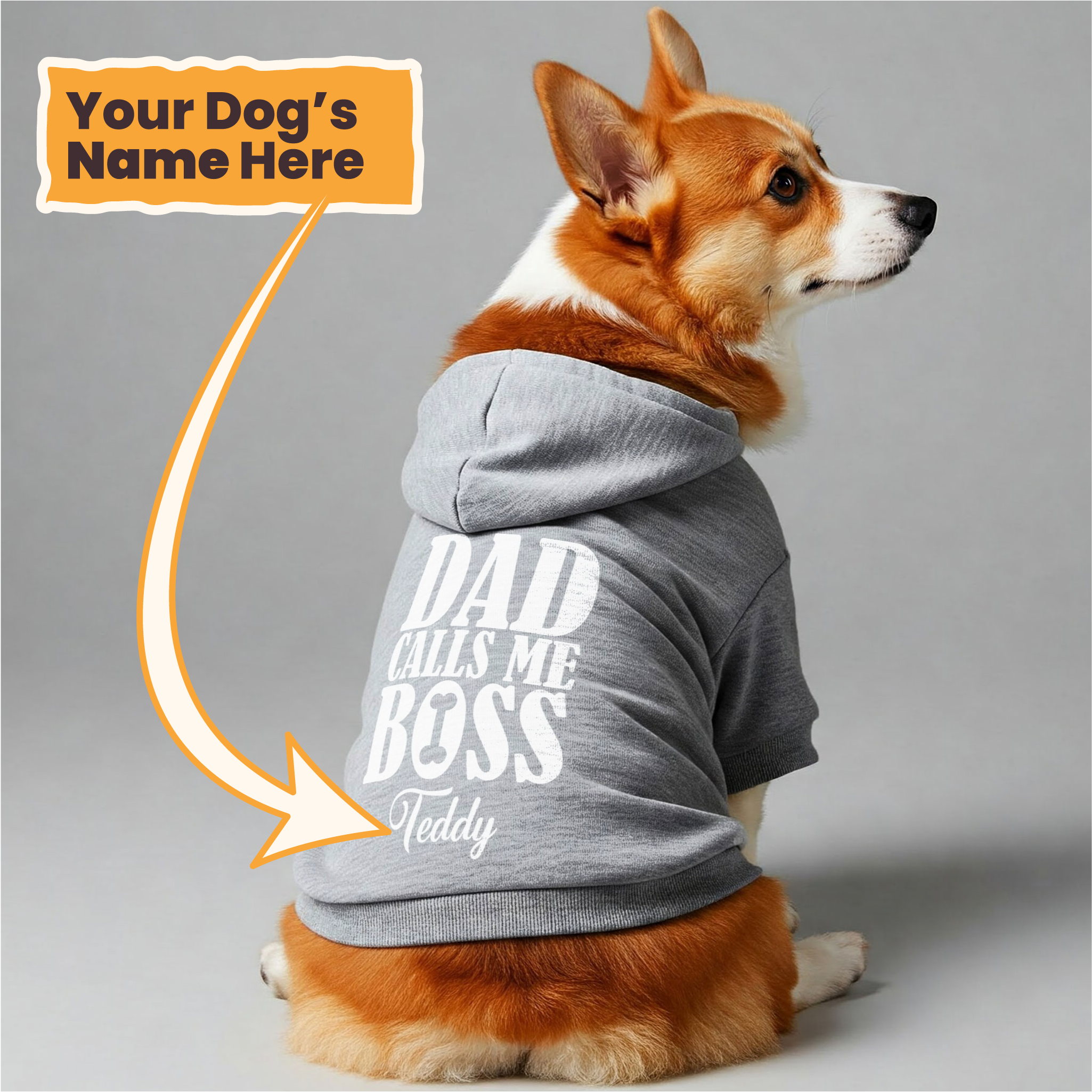 Dad Calls Me Boss - personalized hoodie with your dog name – dog hoodie – dog clothes