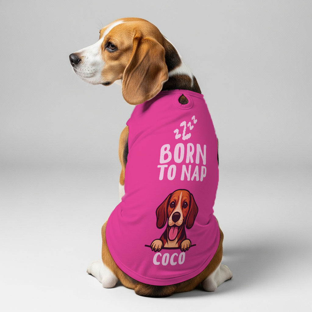 custom dog shirt with born to nap style