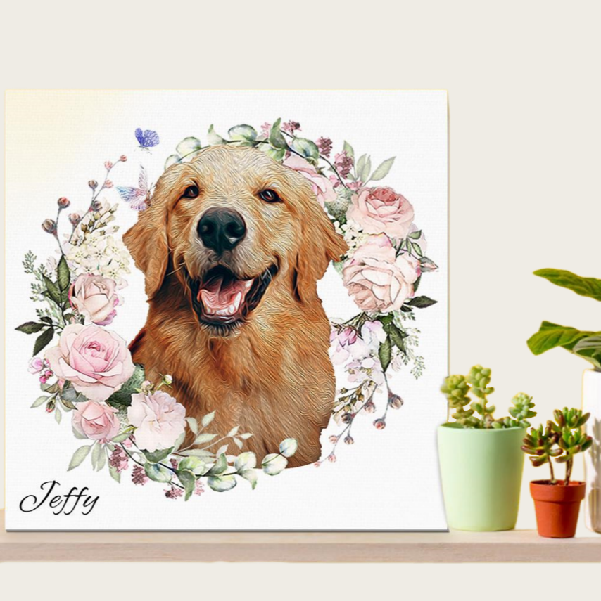 Personalized Dog Photo Mini Canvas Art – Custom Tabletop Décor