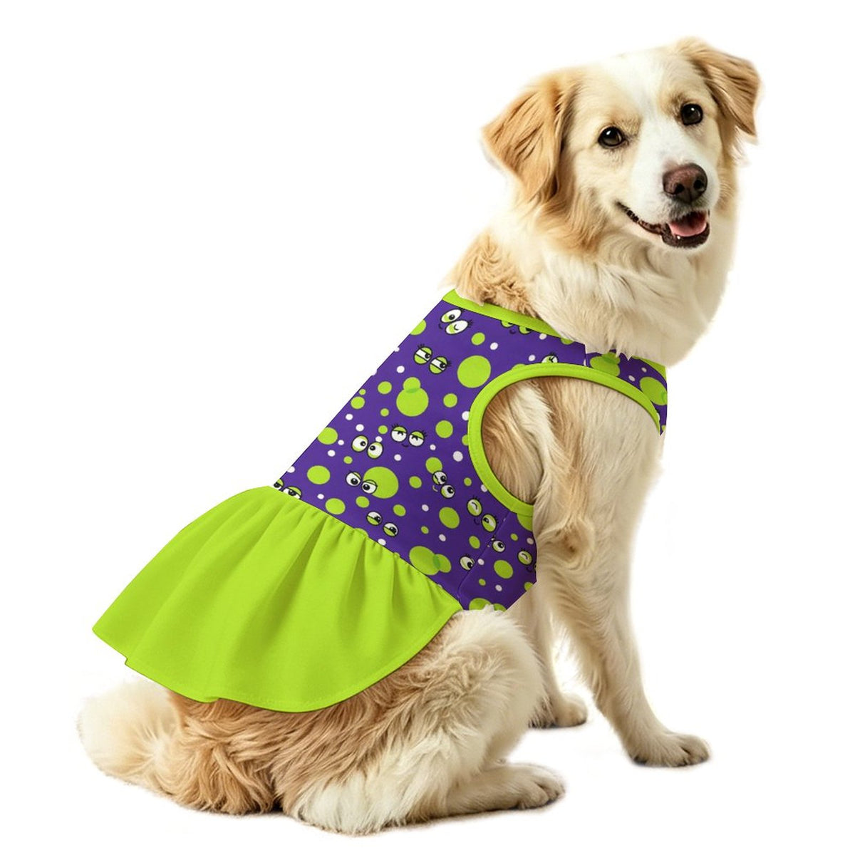 Monster Polka Dot Large Dog Ruffle Dog Dress