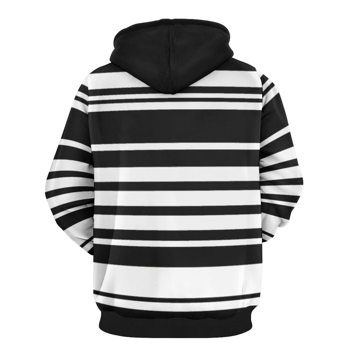 Classic Black and White Stripe Matching Human Hoodie for Dog Owners