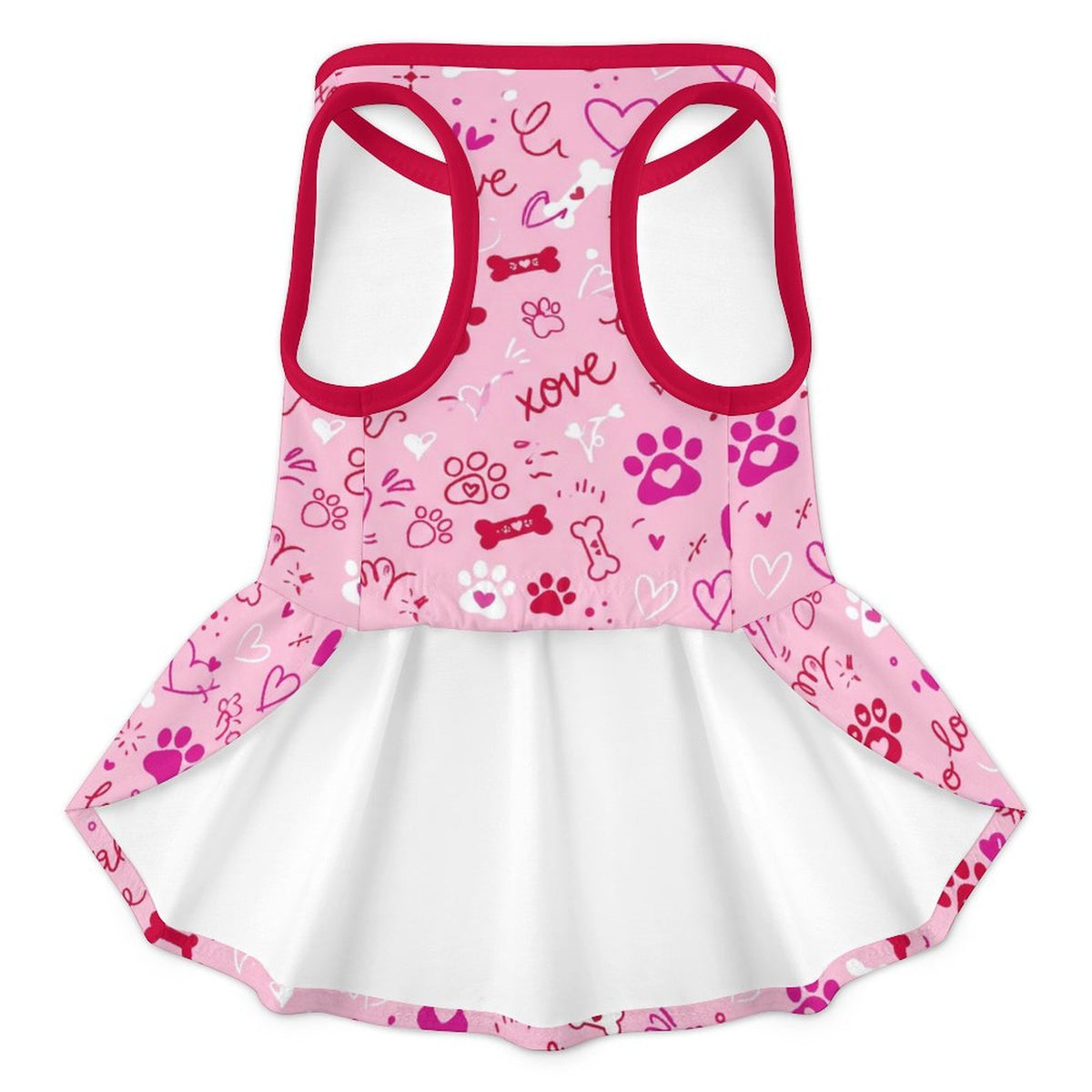 Puppy Love Paw Print Small Dog Ruffle Dog Dress