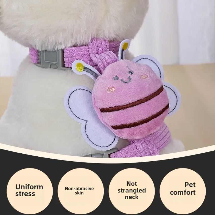 Cute Bee Dog Harness Leash Set
