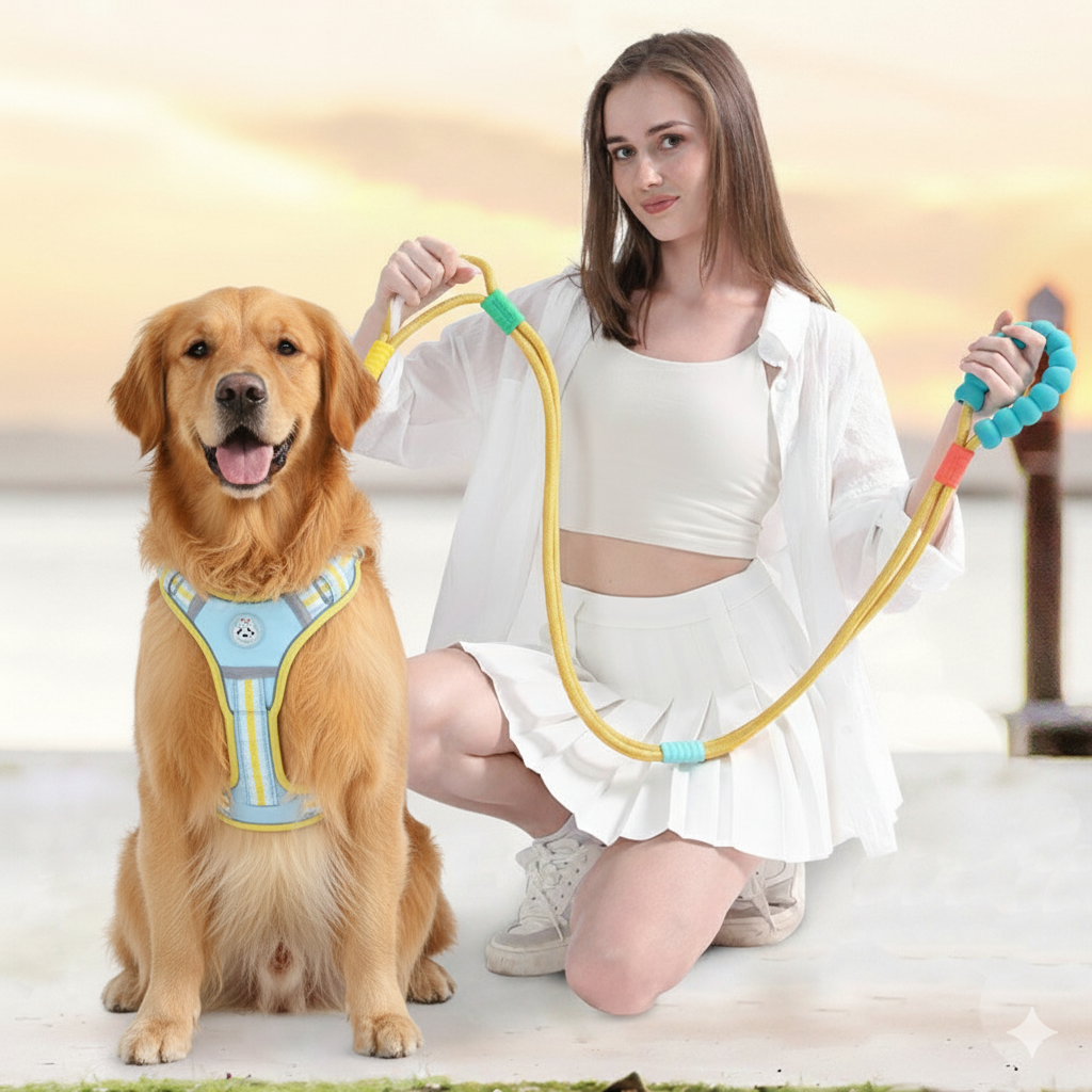 Rope Dog Leash Collar Set