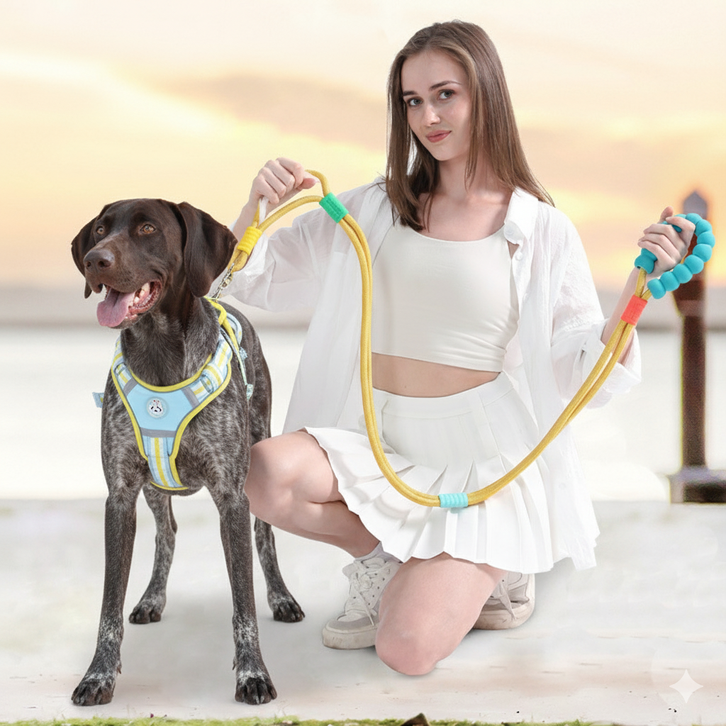 Rope Dog Leash Collar Set