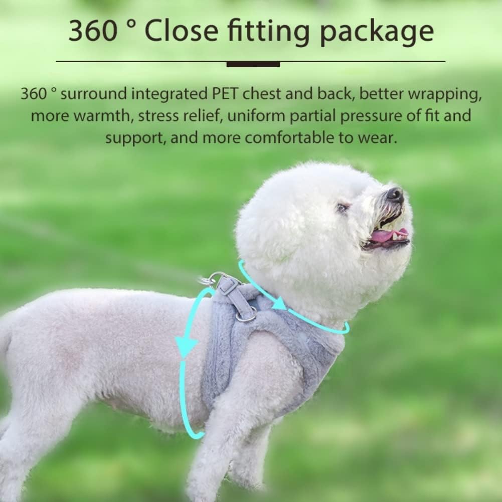 Reflective Plush Dog Harness Leash Set