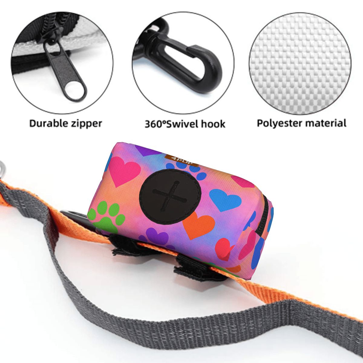 Rosy - Dog Poop Bag Holder  | Leash Attachment