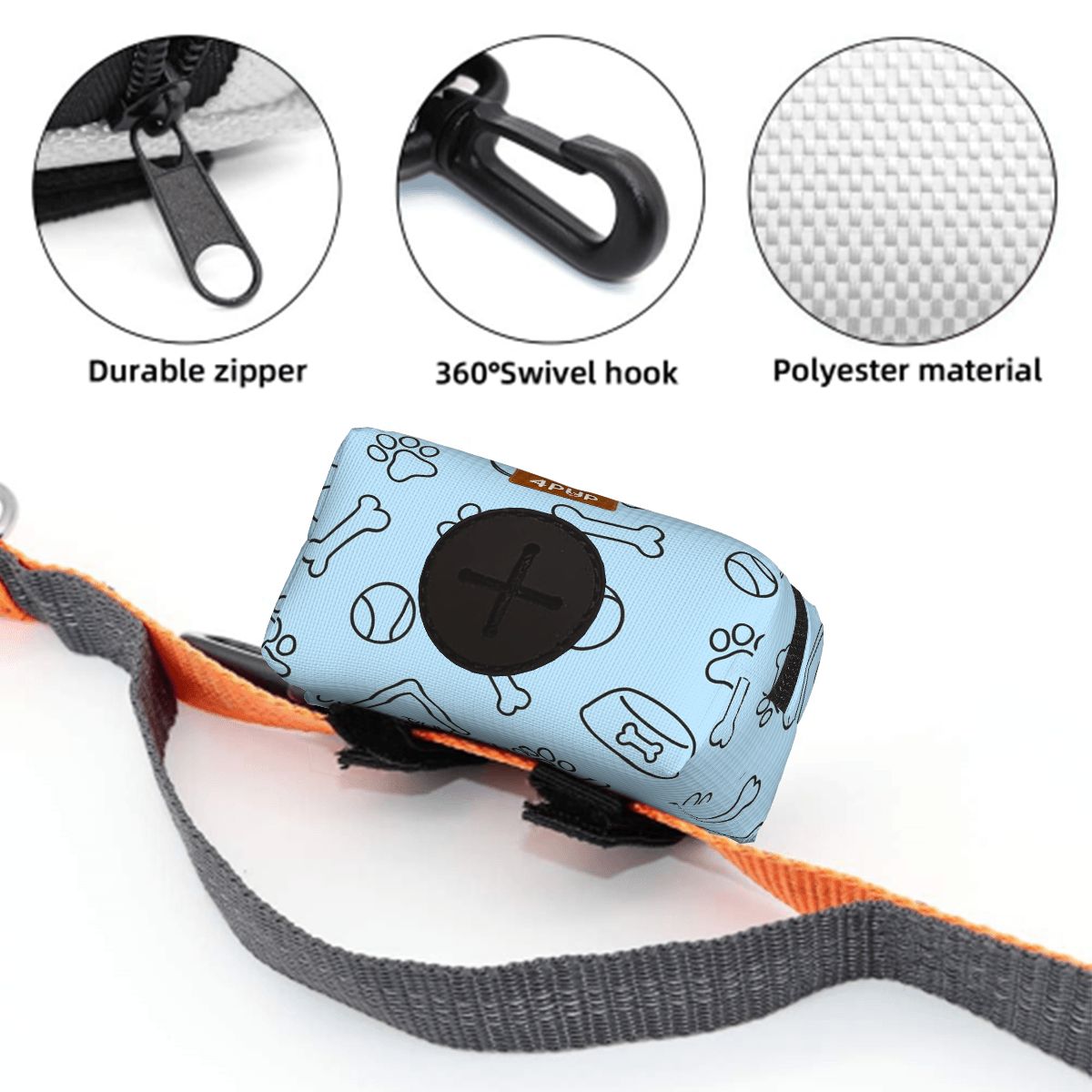 Rex  - Dog Poop Bag Holder  | Leash Attachment