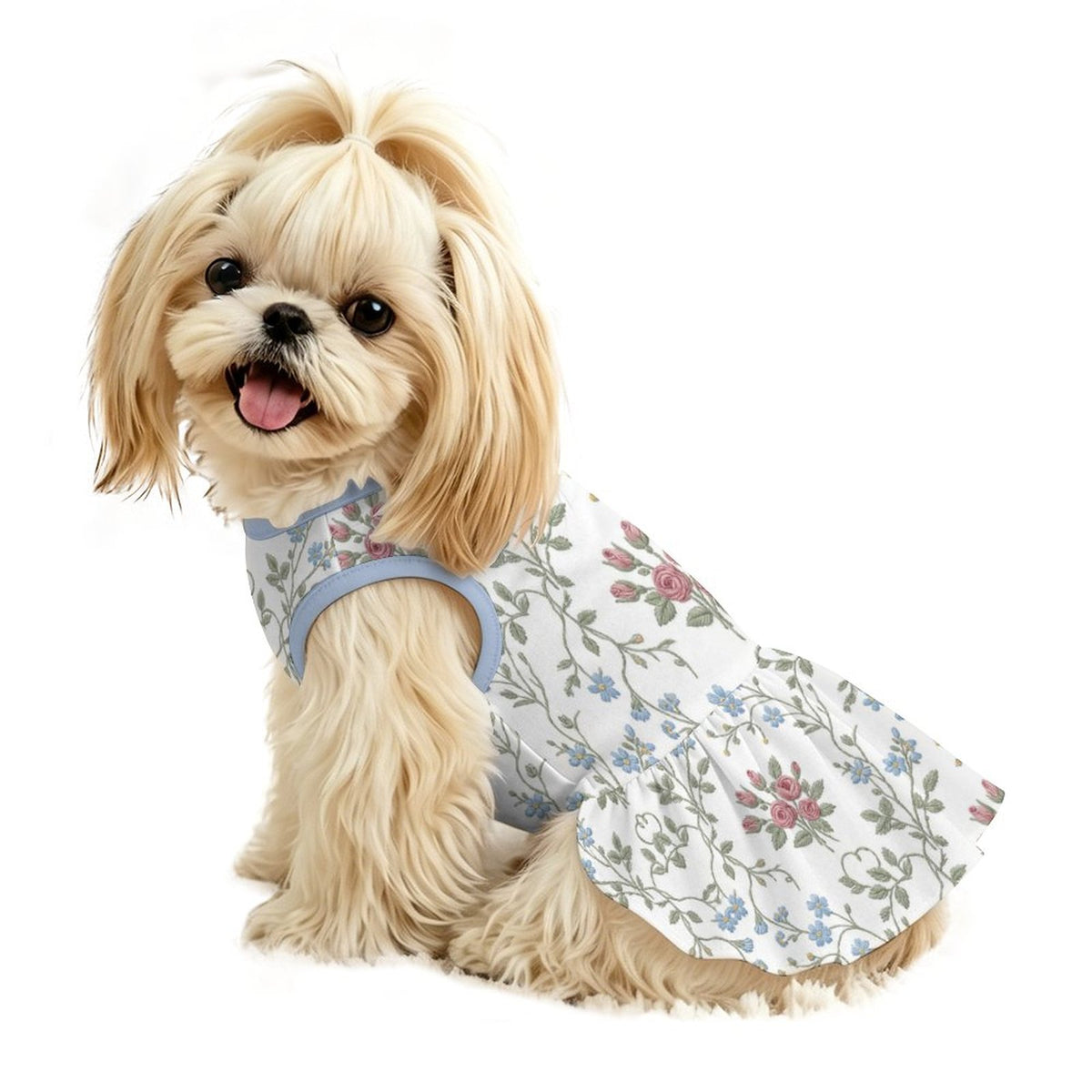 Vintage English Garden Small Dog Ruffle Dog Dress