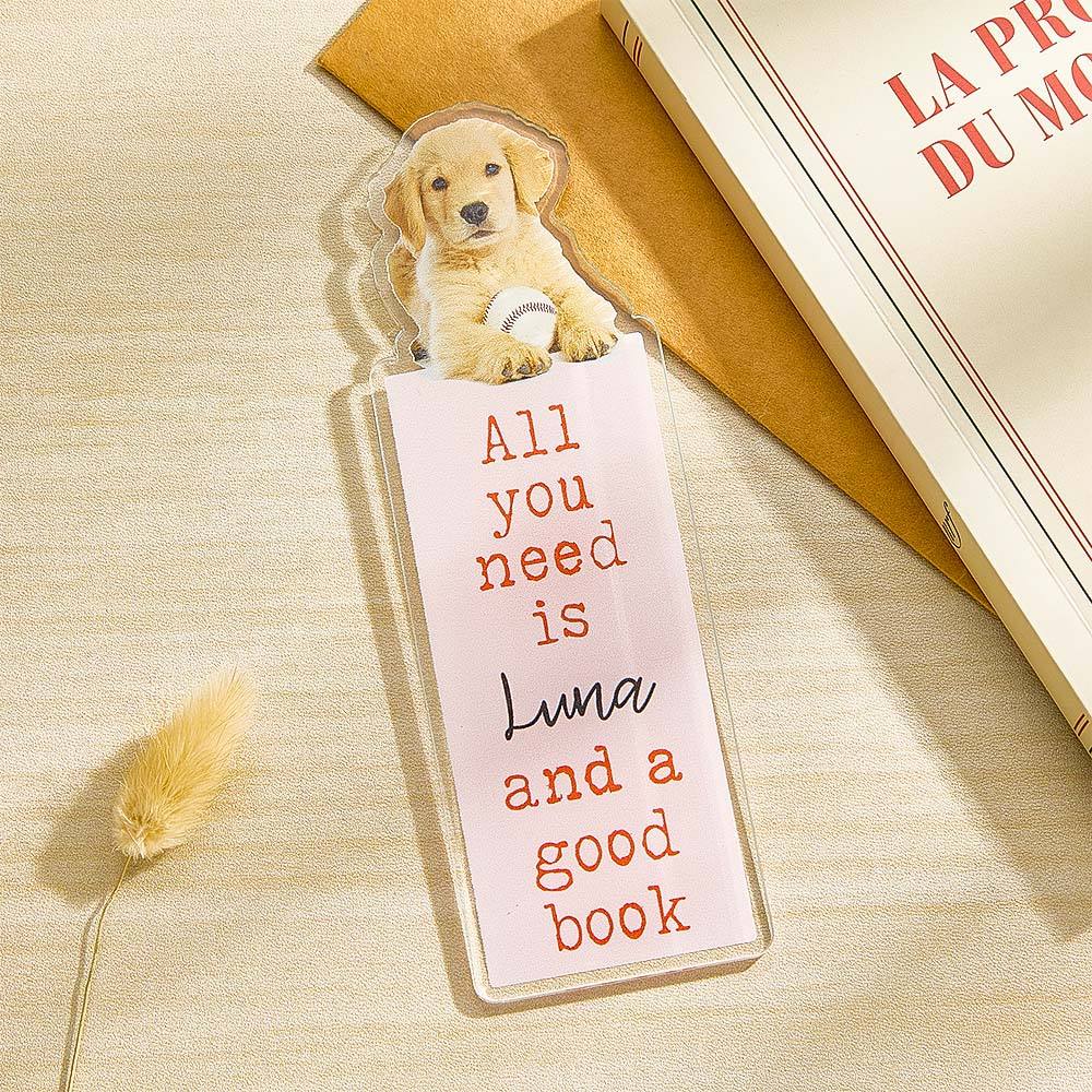 Personalized Acrylic Dog Bookmark – Unique Gift for Dog Lovers