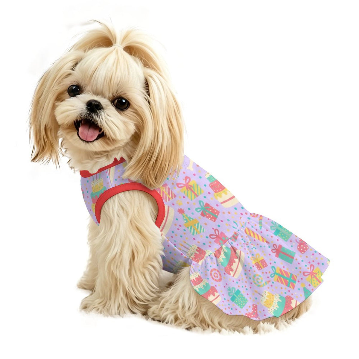 Birthday Cake Party Small Dog Ruffle Dog Dress