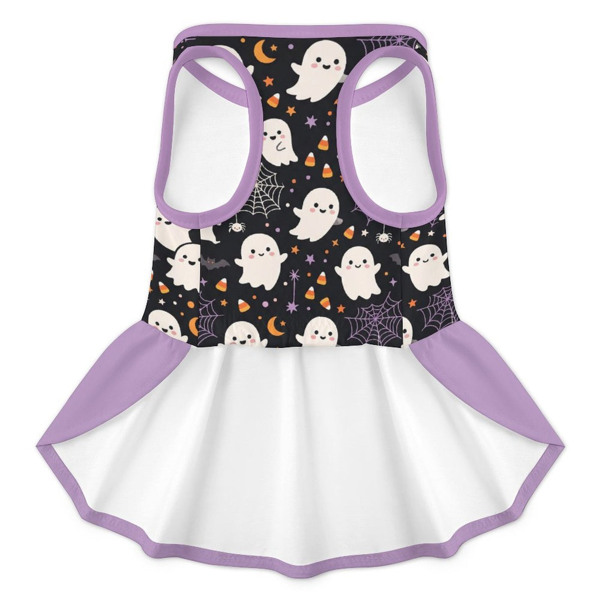 Cute Ghost Spiderweb Large Dog Ruffle Dog Dress