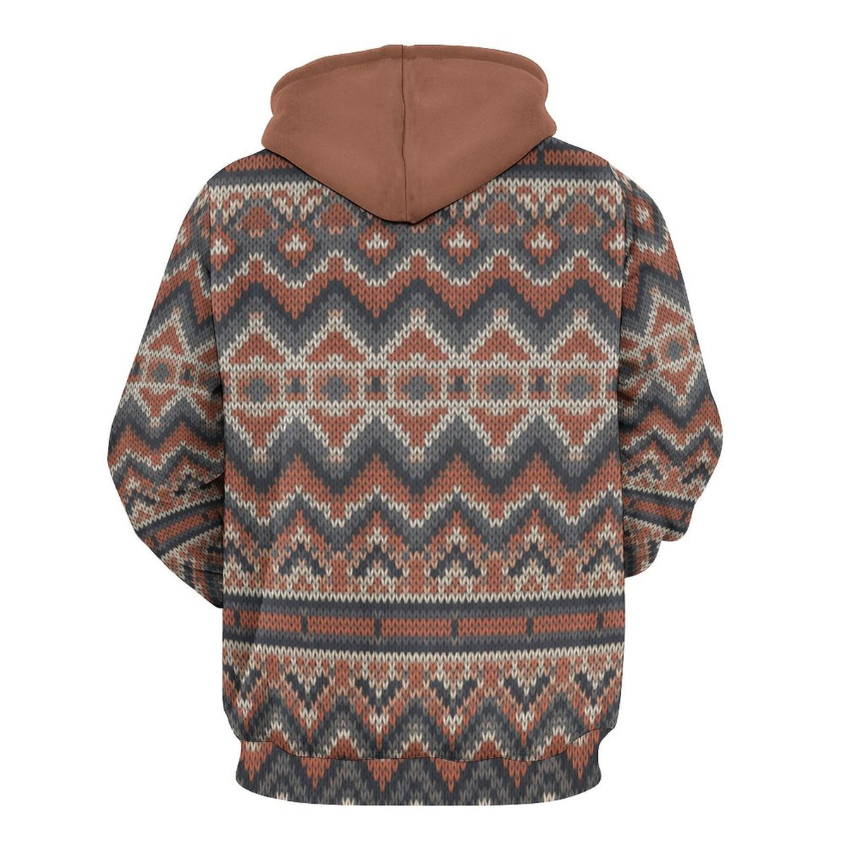 Rustic Nordic Knit Matching Human Hoodie for Dog Owners