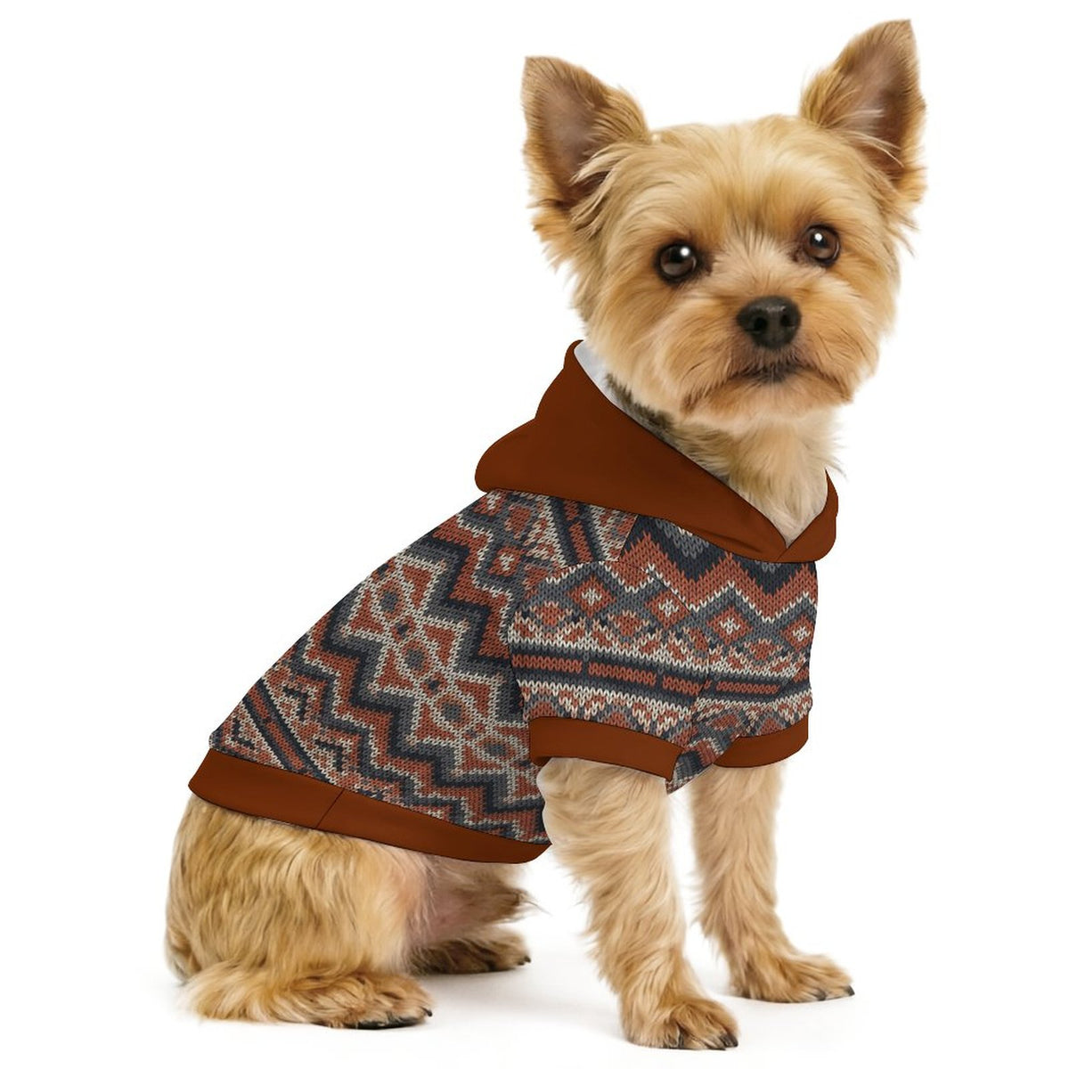 Rustic Nordic Knit Matching Dog Hoodie for Small and Big Dogs