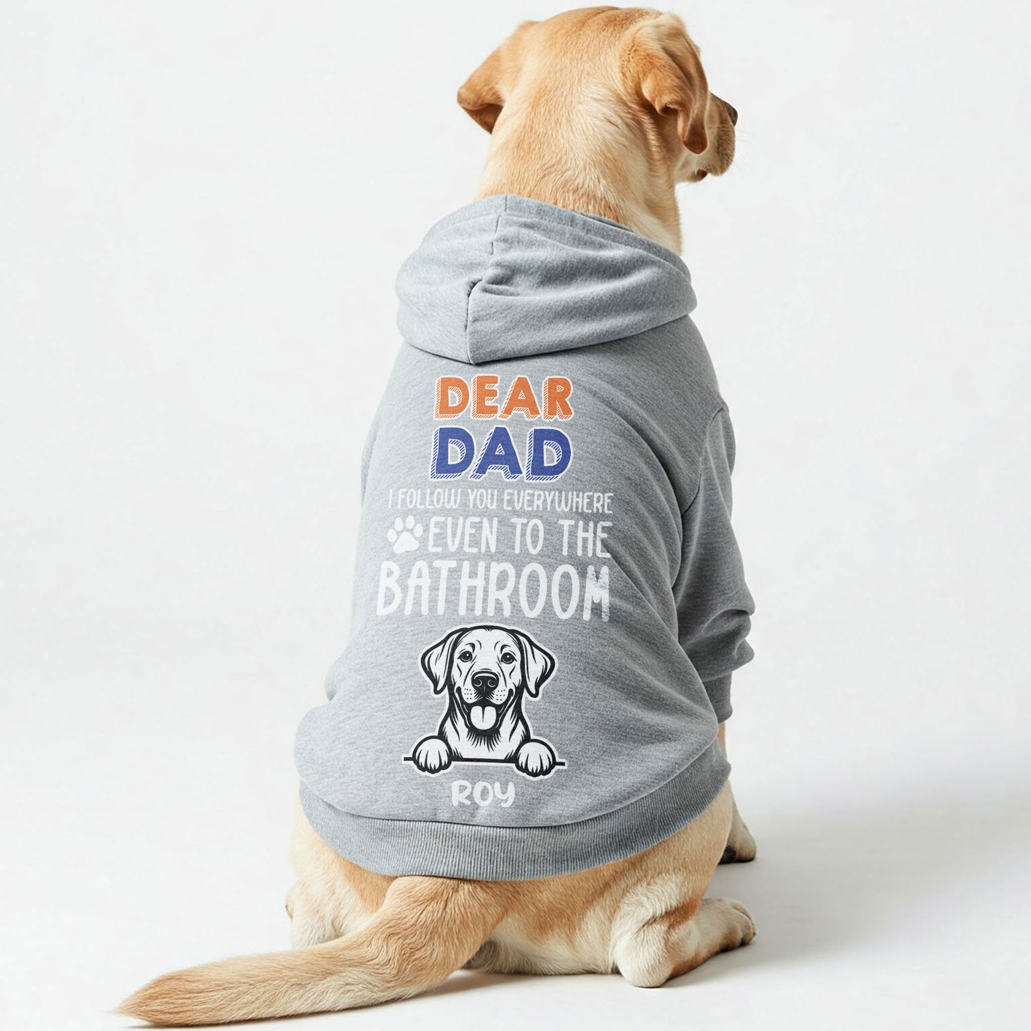 I FOLLOW YOU - personalized hoodie with your dog’s name and breed – Dad, Mum, or Mom– dog hoodie – dog clothes