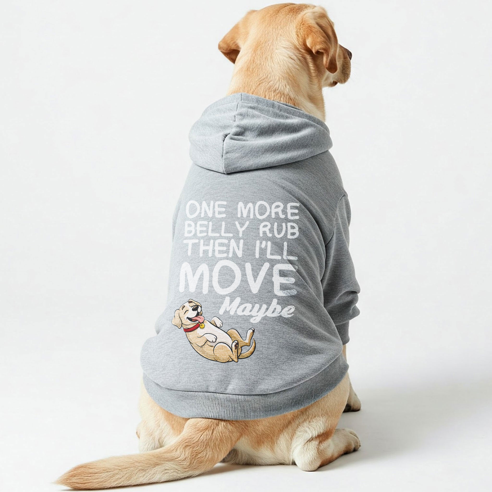 One more belly rub, then I’ll move… maybe - Labrador Hoodie - Dog Clothes