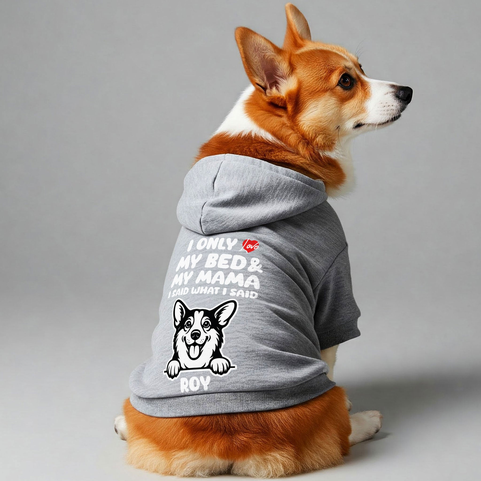 I ONLY LOVE - personalized hoodie with your dog’s name,breed and DADA or MAMA – dog hoodie – dog clothes