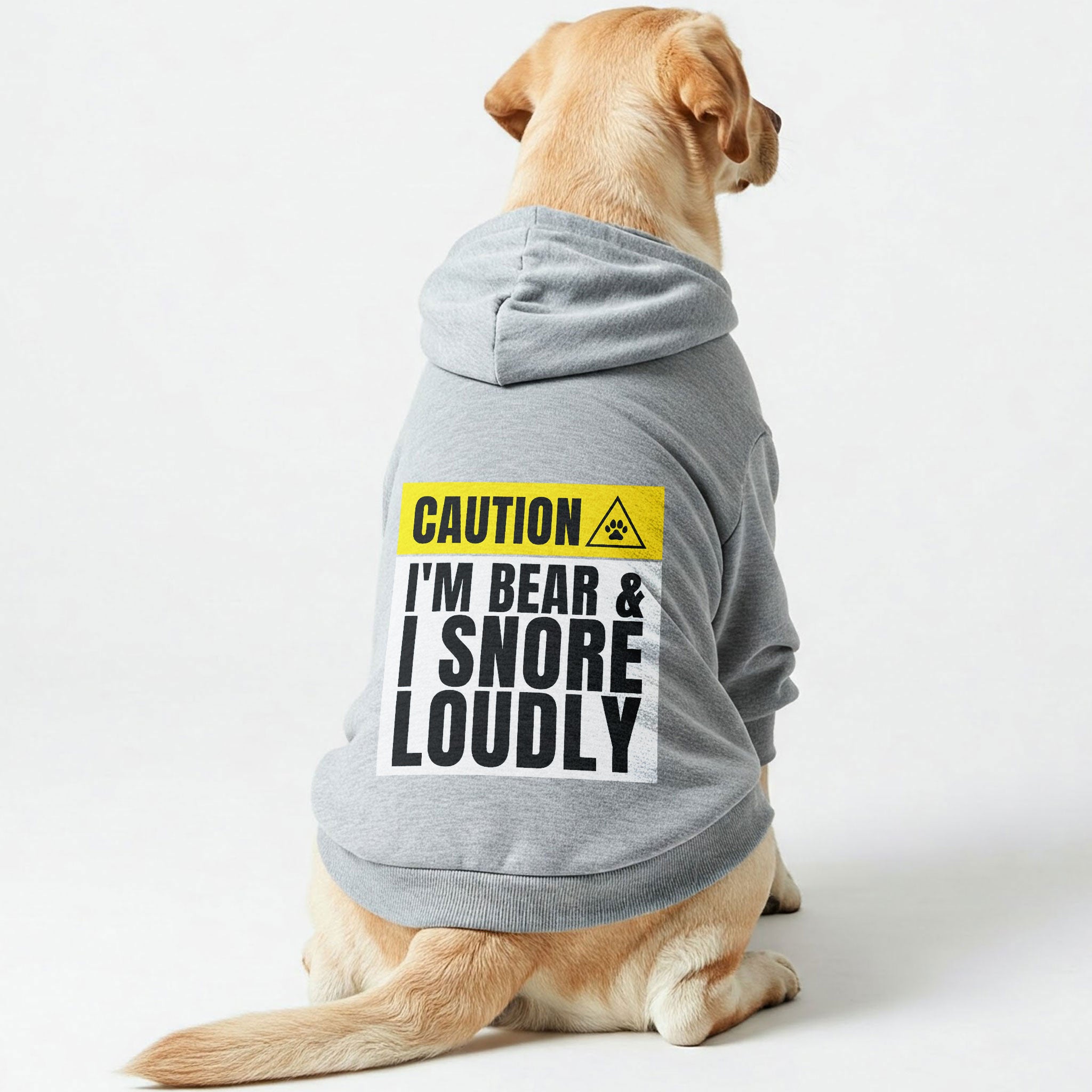 Caution I'm BEAR & I snore. Loudly - personalized hoodie with your dog name – dog hoodie – dog clothes