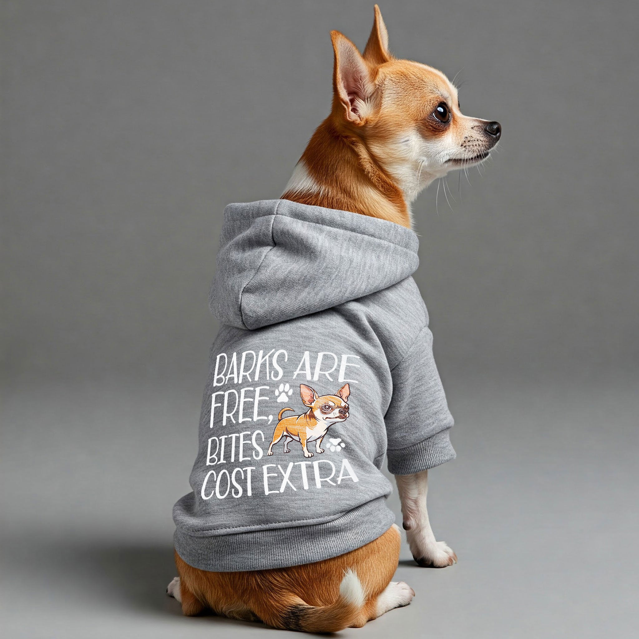 Barks are free, bites cost extra - Chihuahua Dog Hoodie