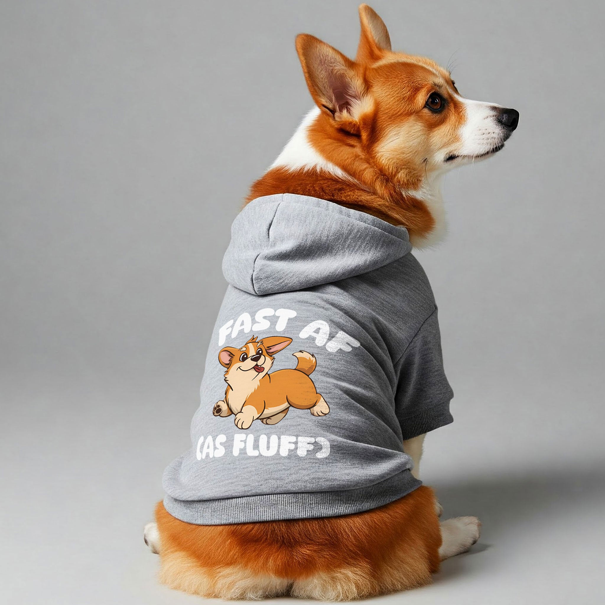 Fast AF (As Fluff) - Corgi Hoodie - Dog Clothes
