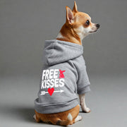 Chihuahua wearing a 'Free Kisses' hoodie