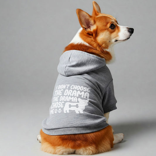 I didn’t choose the drama, the drama chose me - Corgi Hoodie - Dog Clothes