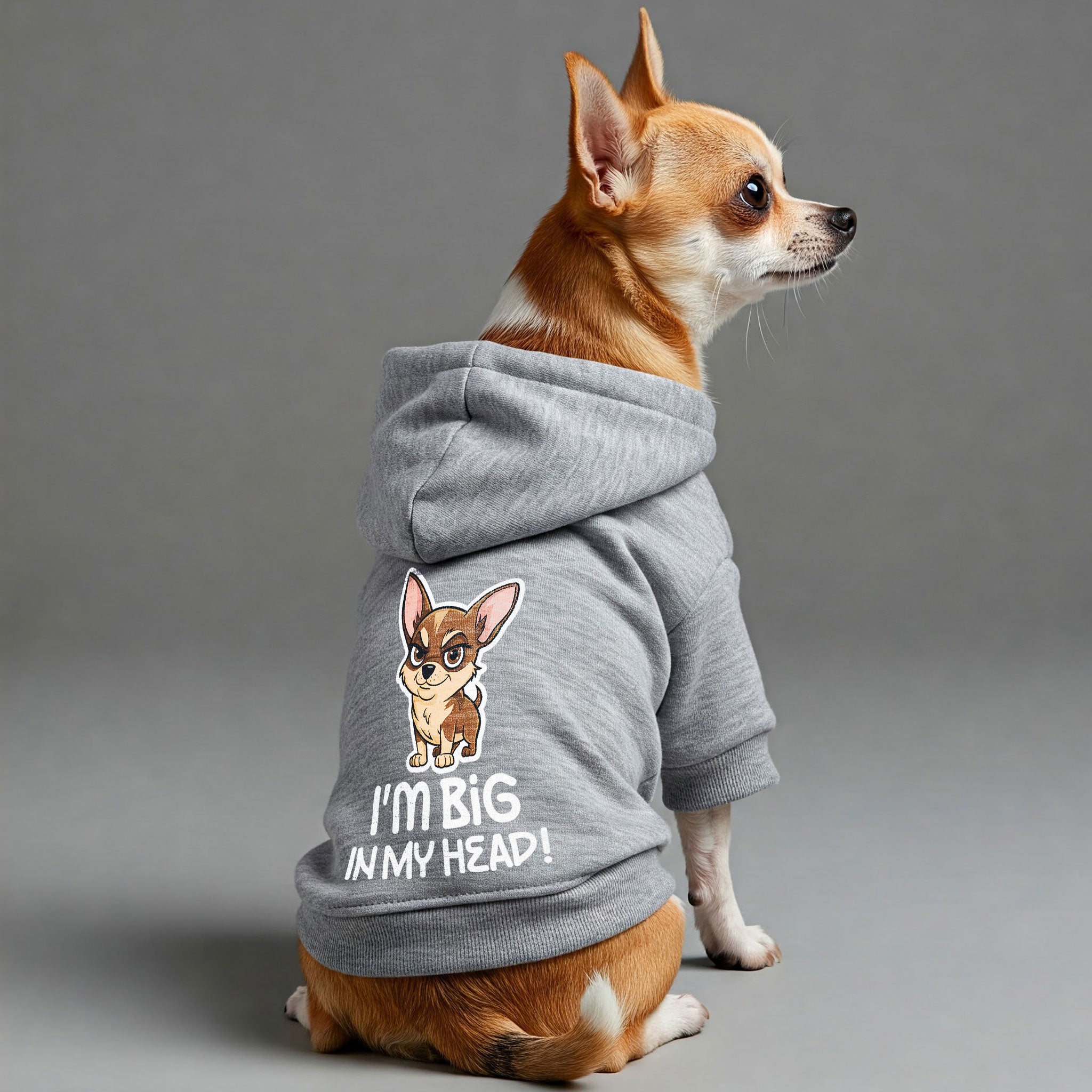 I'm big,in my head! - Chihuahua Dog Hoodie