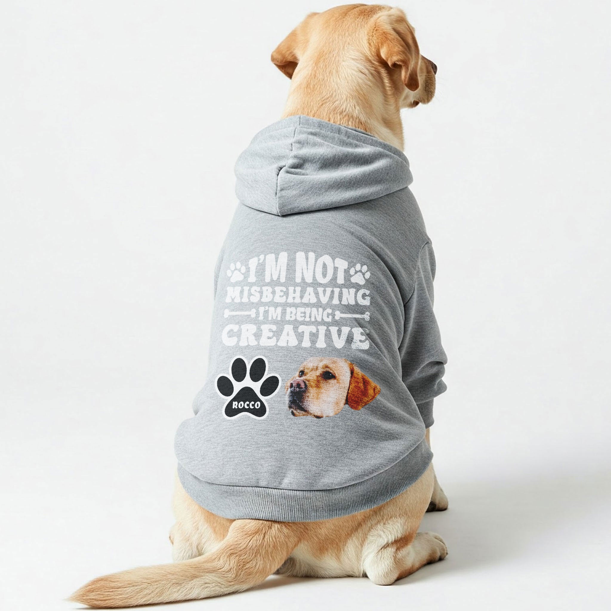 I’m not misbehaving - Personalized hoodie with your dog’s name and Face– dog hoodie – dog clothes