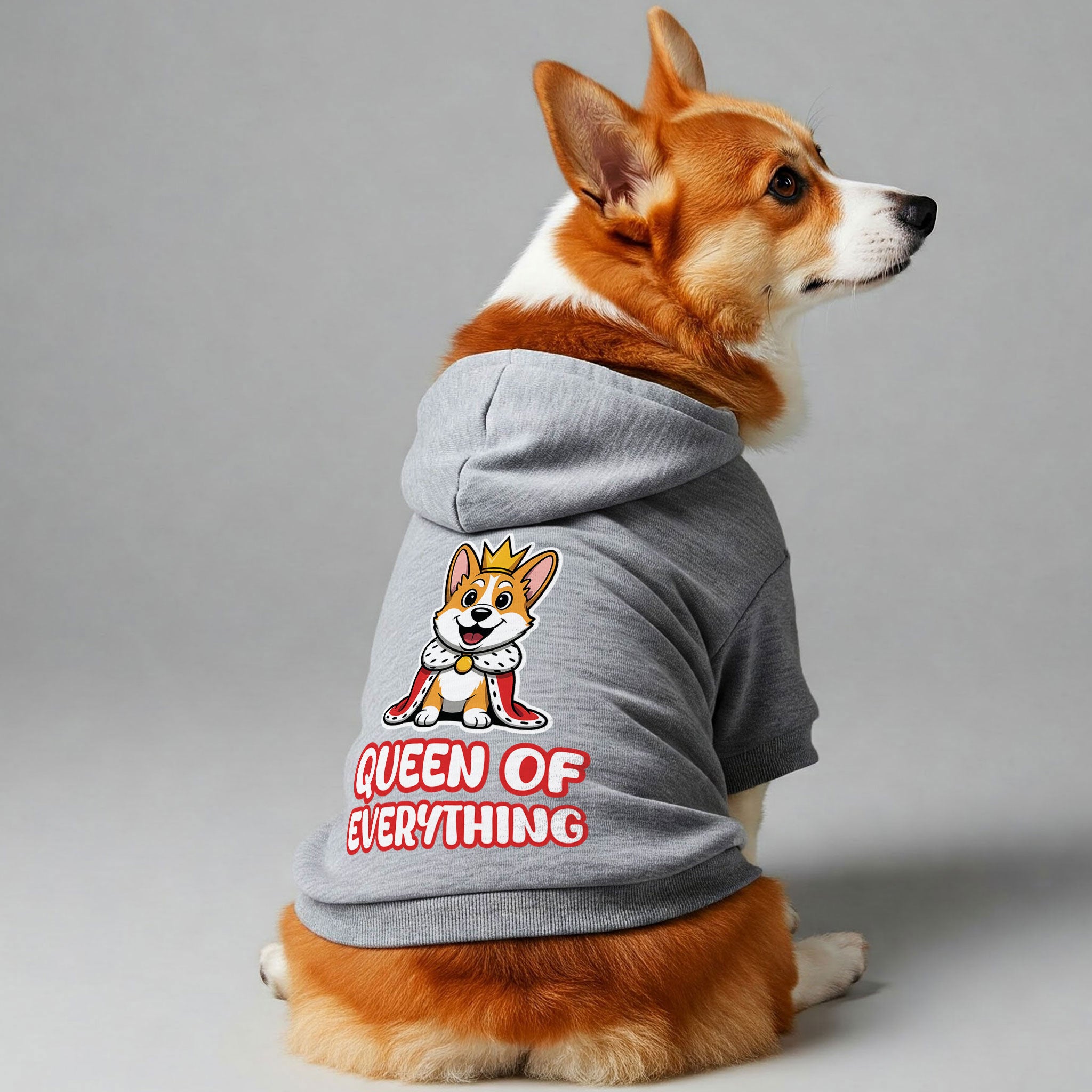 Queen of Everything - Corgi Hoodie - Dog Clothes