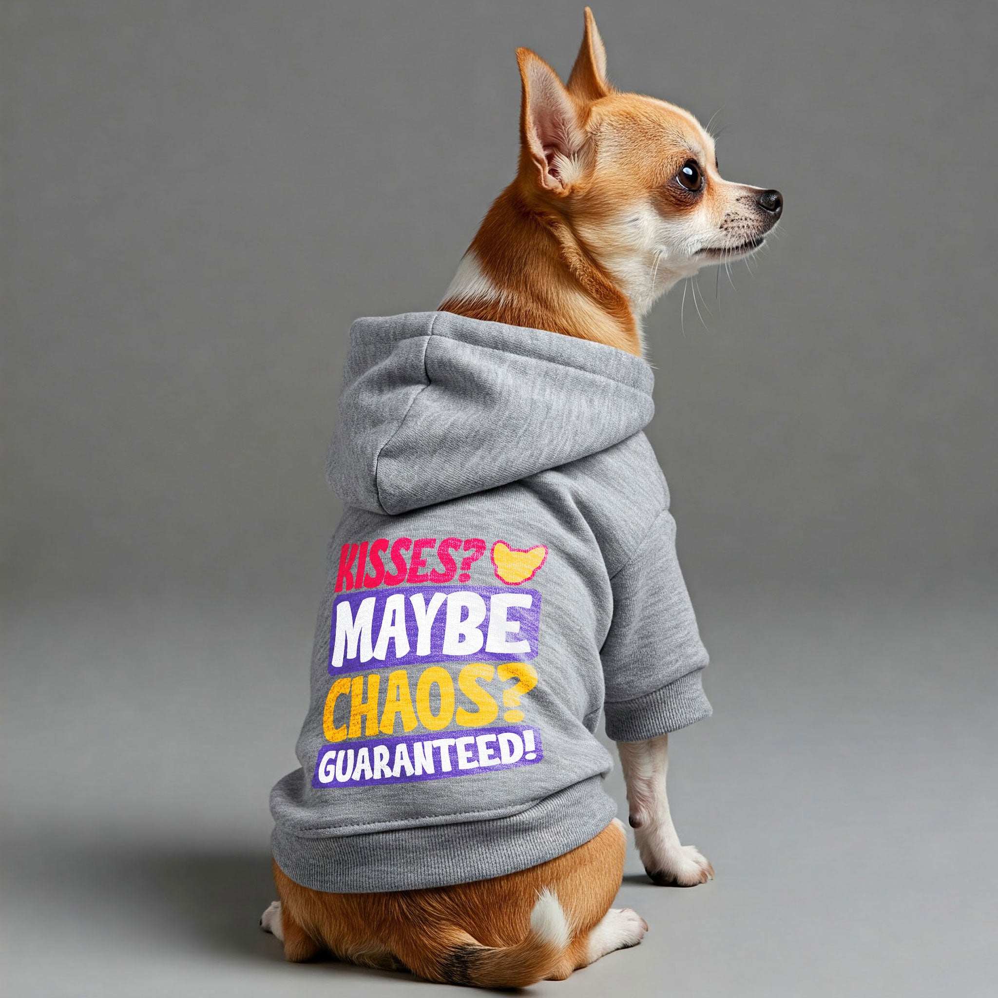 Kisses? Maybe. Chaos? Guaranteed! - Chihuahua Dog Hoodie