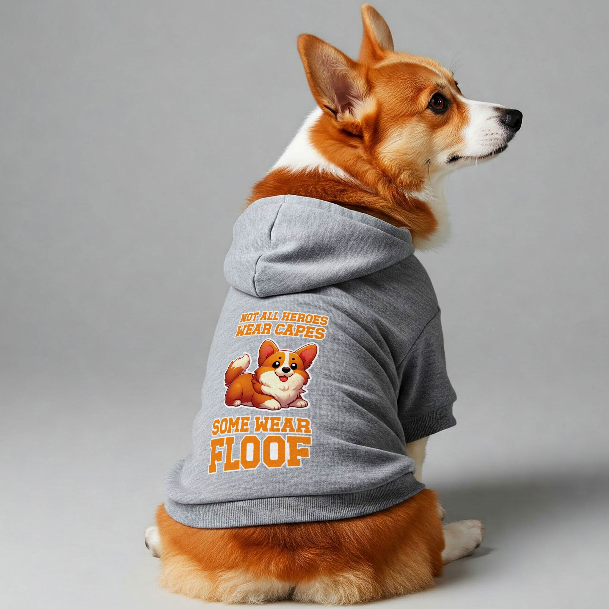 Not all heroes wear capes. Some wear floof- Corgi Hoodie - Dog Clothes