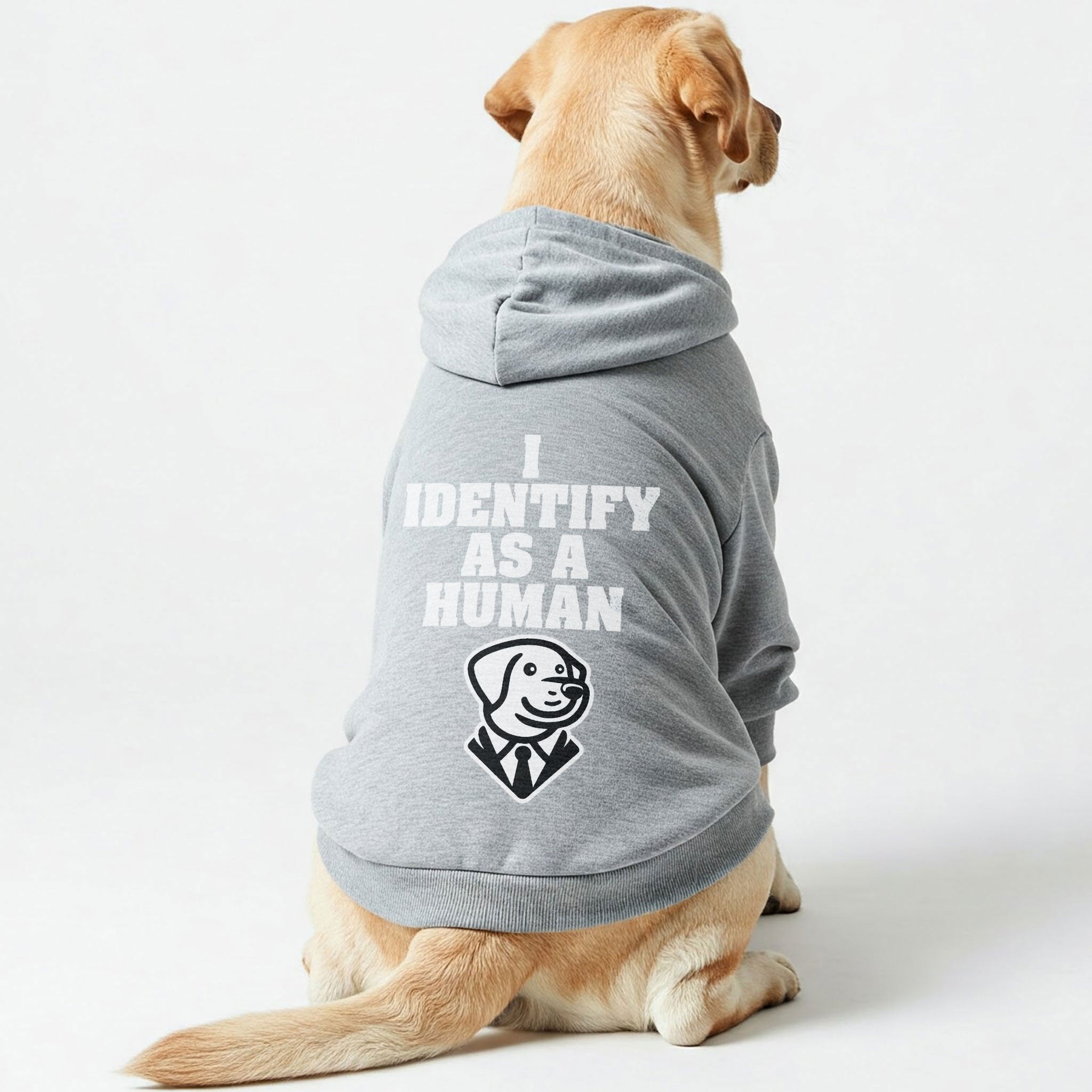 I IDENTIFY AS A HUMAN - Labrador Hoodie - Dog Clothes