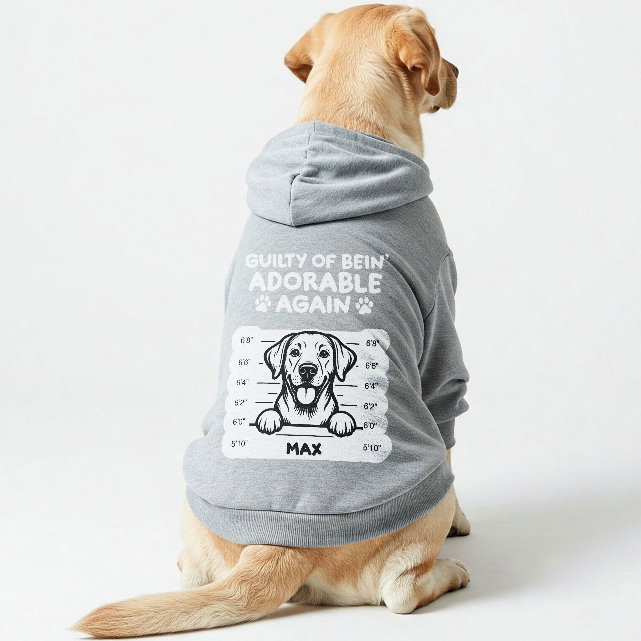 Guilty of bein’ adorable - personalized hoodie with your dog’s name and breed – dog hoodie – dog clothes