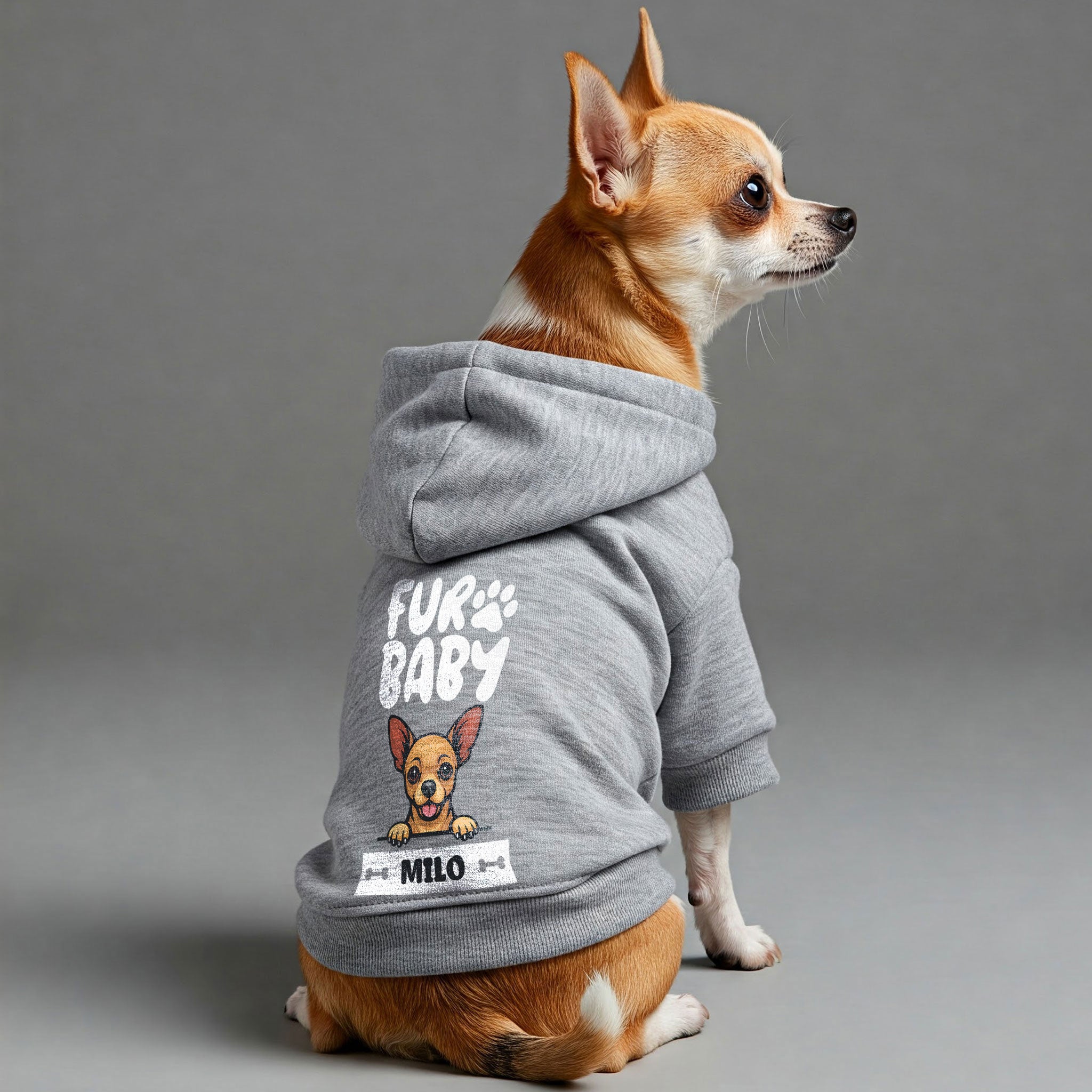Fur Baby - personalized hoodie with your dog name and breed – dog hoodie – dog clothes