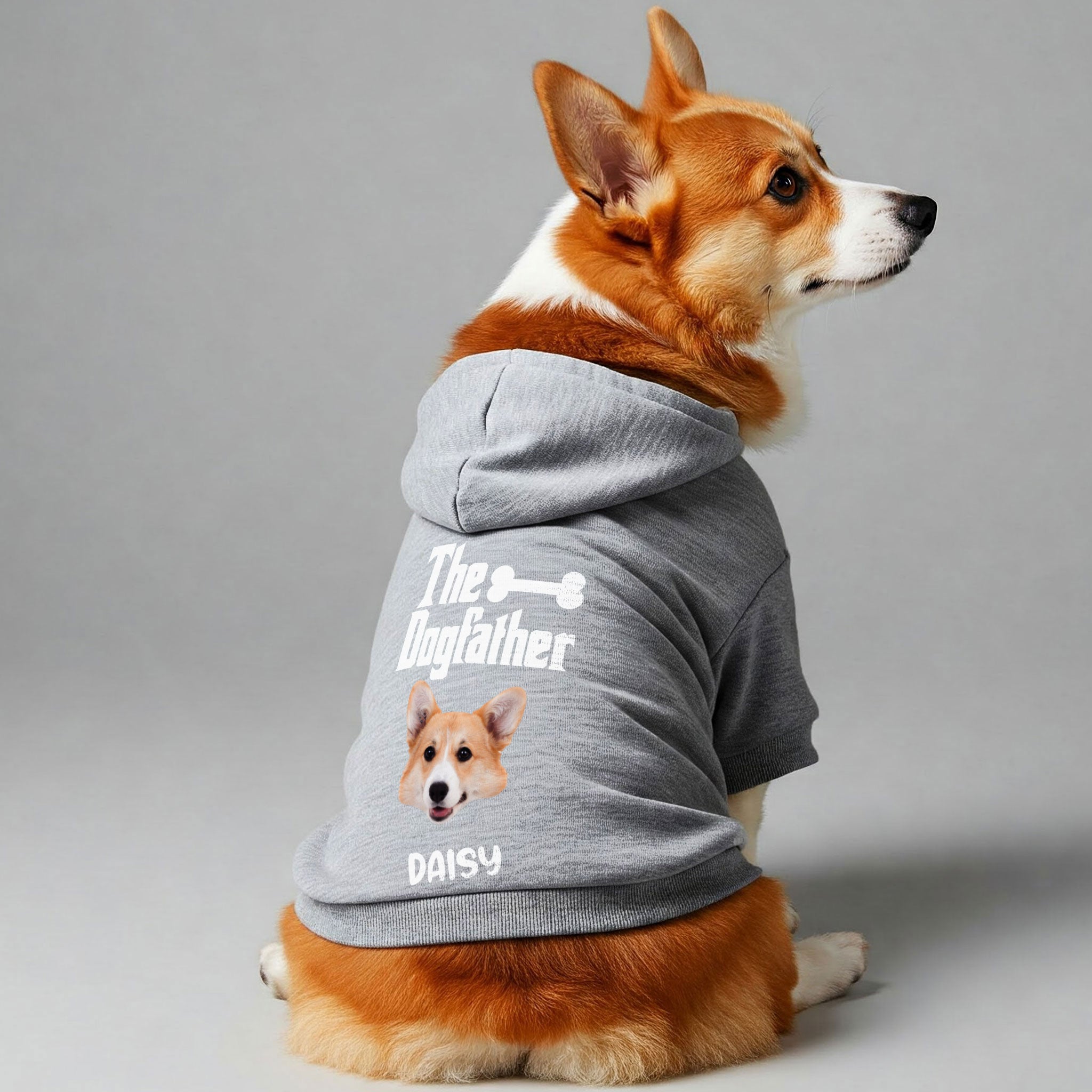 The Dogfather - Personalized hoodie with your dog's name and face or a clipart of its breed– dog hoodie – dog clothes