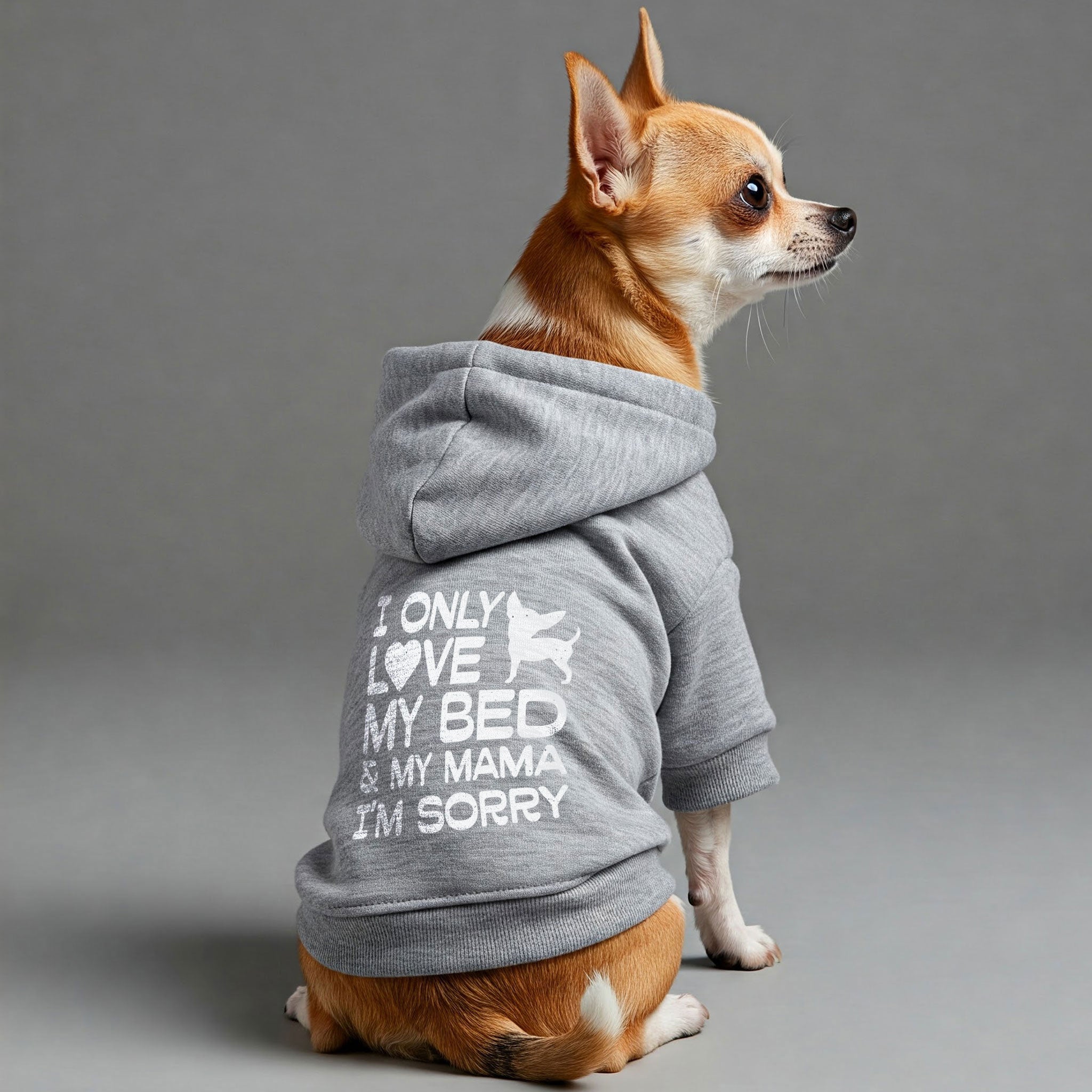 I ONLY LOVE MY BED & MY MAMA. IM SORRY - Chihuahua Dog Hoodie