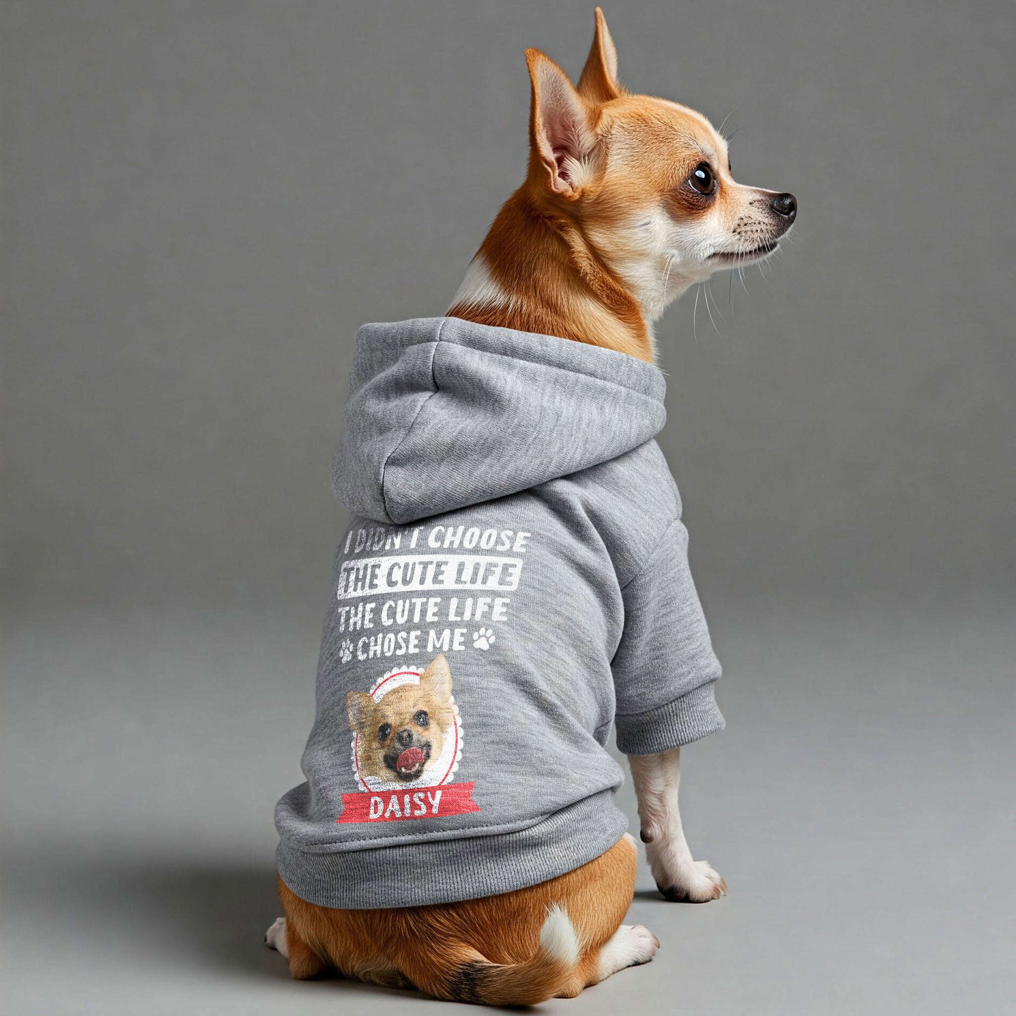 The cute life - Personalized hoodie with your dog’s name and Face– dog hoodie – dog clothes