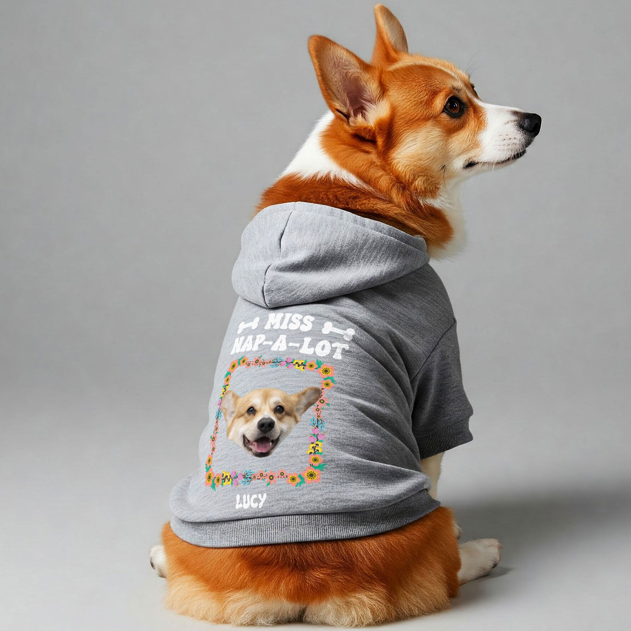 NAP A LOT  - Personalized hoodie with your dog’s name,Face, and MISS or SIR – dog hoodie – dog clothes