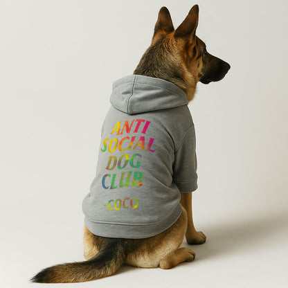 Anti-Social Dog Club - personalized hoodie with your dog name – dog hoodie – dog clothes