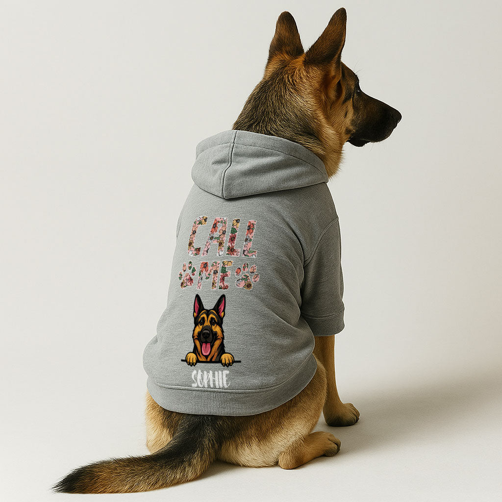 Call me  - personalized hoodie with your dog name and breed – dog hoodie – dog clothes