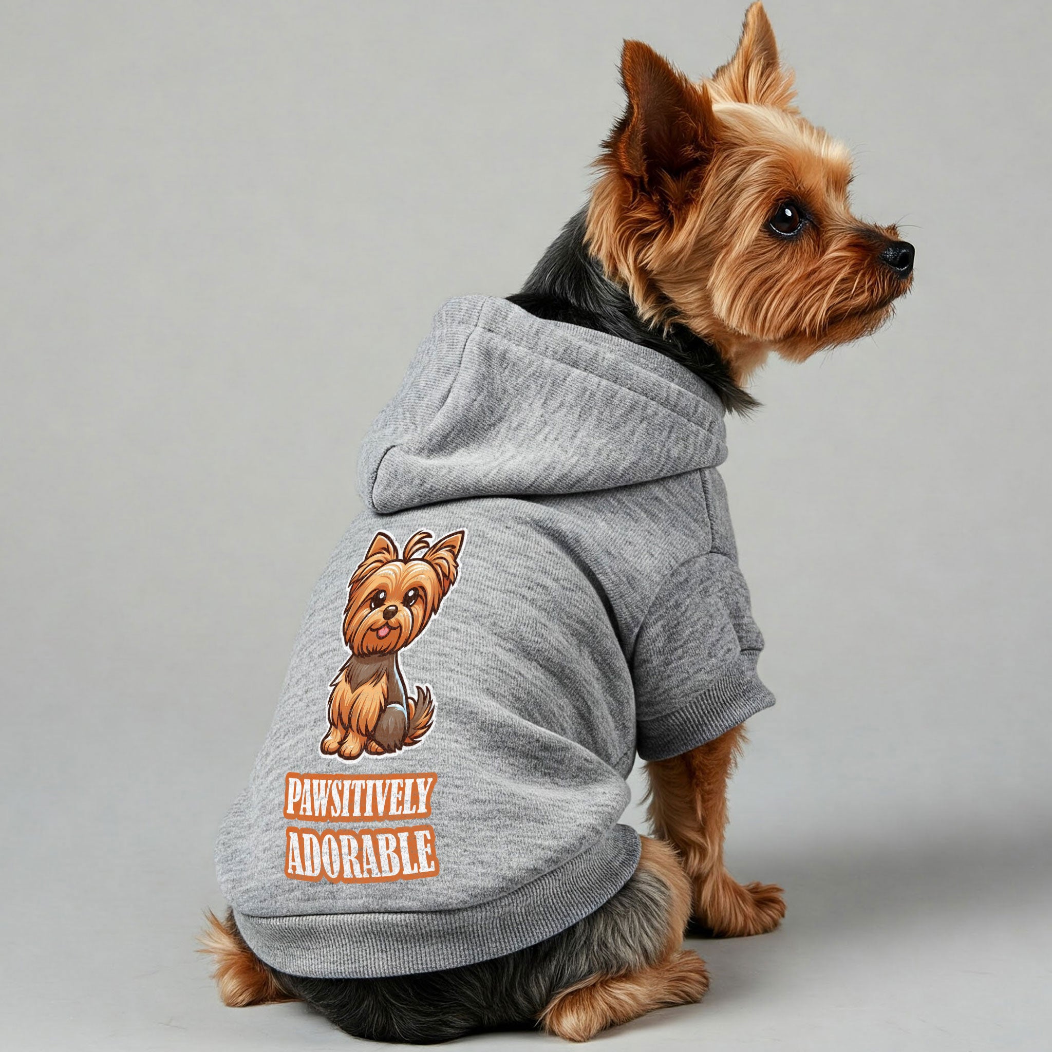 Pawsitively Adorable - Yorkie Hoodie - Dog Clothes